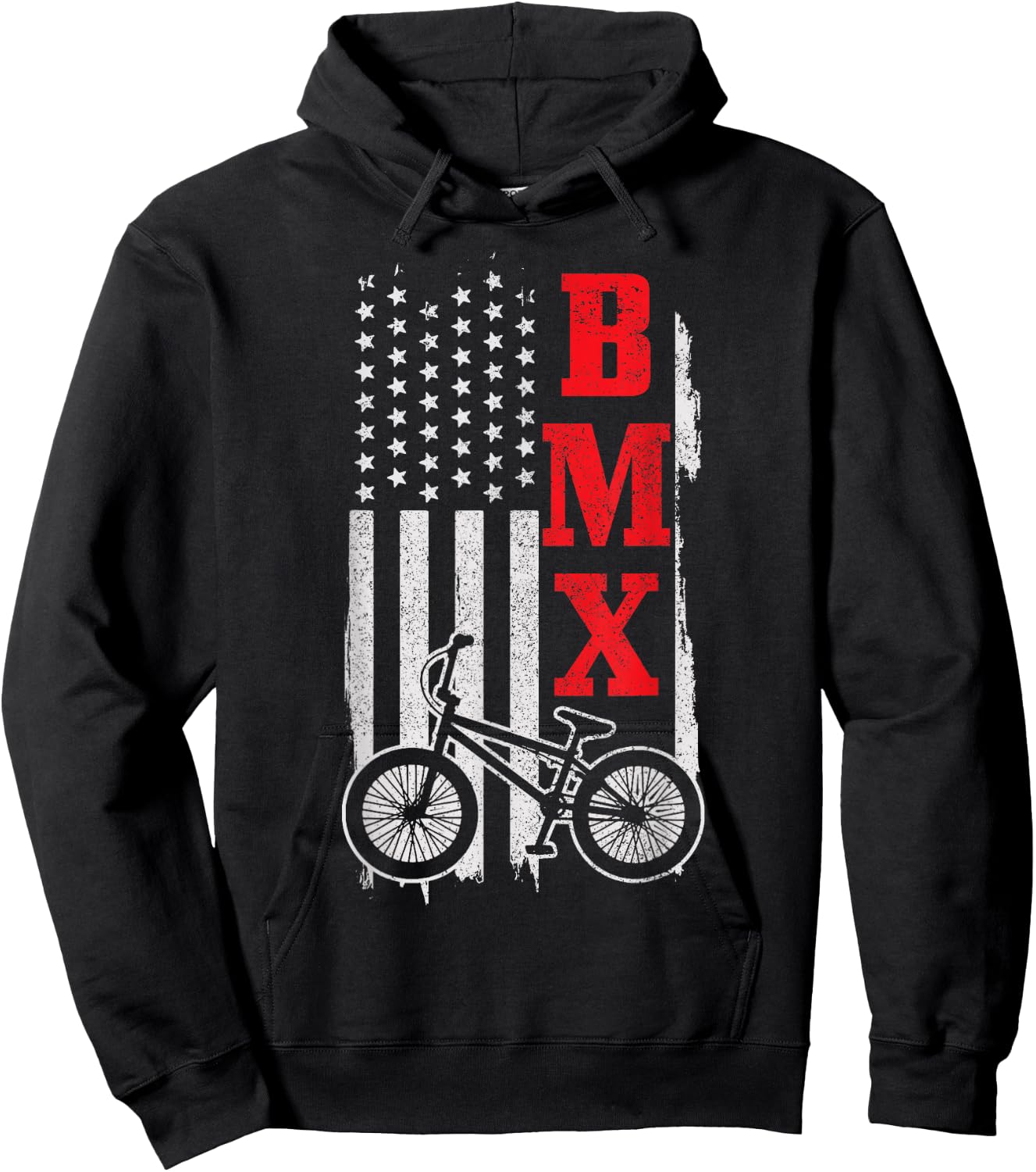 BMX American Flag Patriotic Bike Hoodie - Hoodie | Black