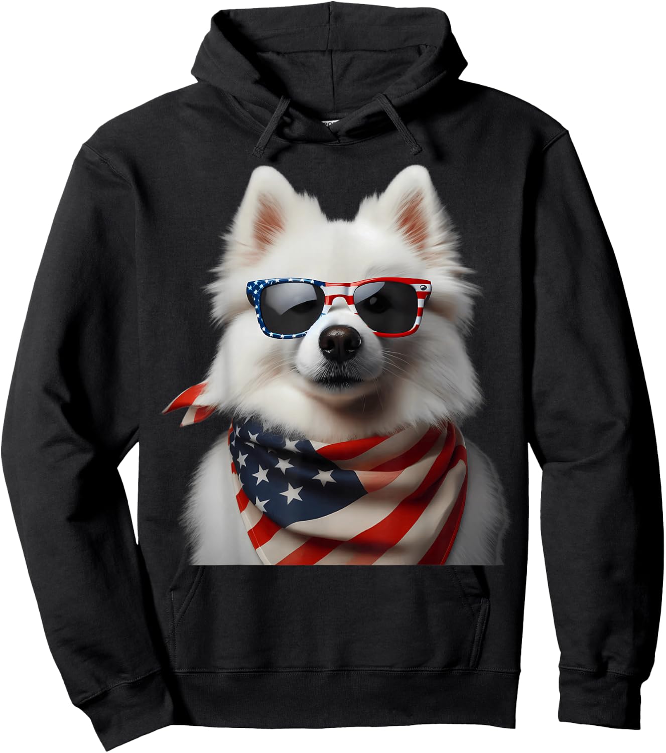 American Eskimo Dog 4th Of July American Independence Day Hoodie - Hoodie | Black