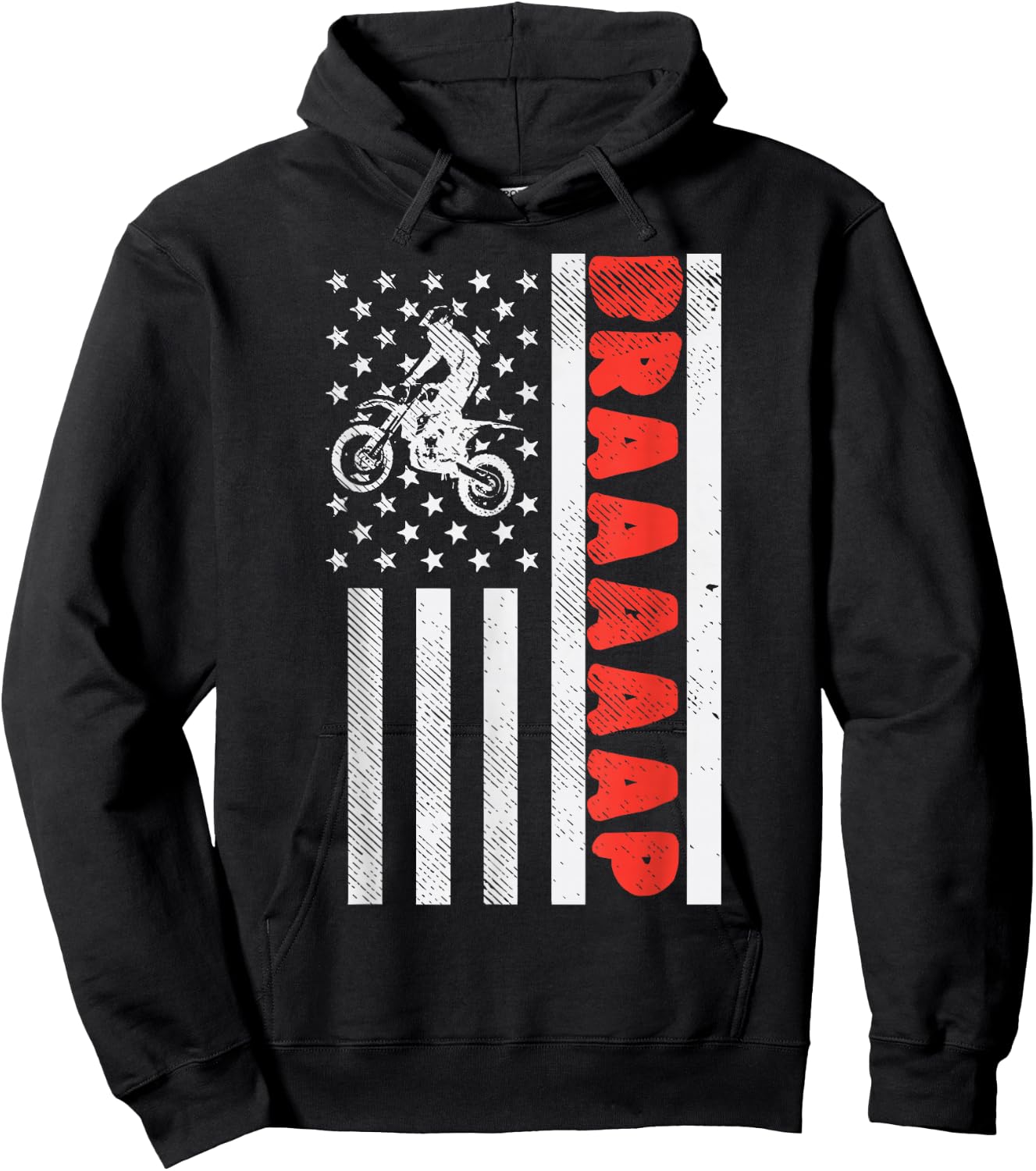 Dirt Bike American Flag Brap Motocross Motorcycle Race Gift Women Kids Men Hoodie - Hoodie | Black
