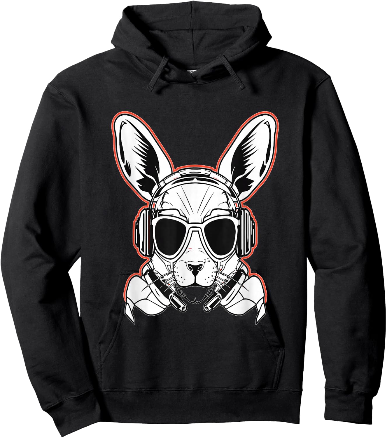 Rave Bunny Cyberpunk Rabbit DJ Rave Hoodie - Hoodie | Black