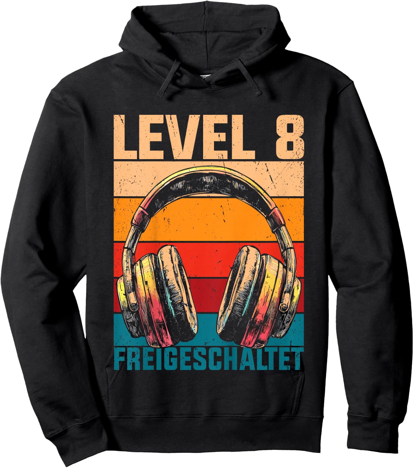 Kids 8th Birthday Boys Video Gamer Level 8 Unlocked Boys , black Hoodie - Hoodie | Black