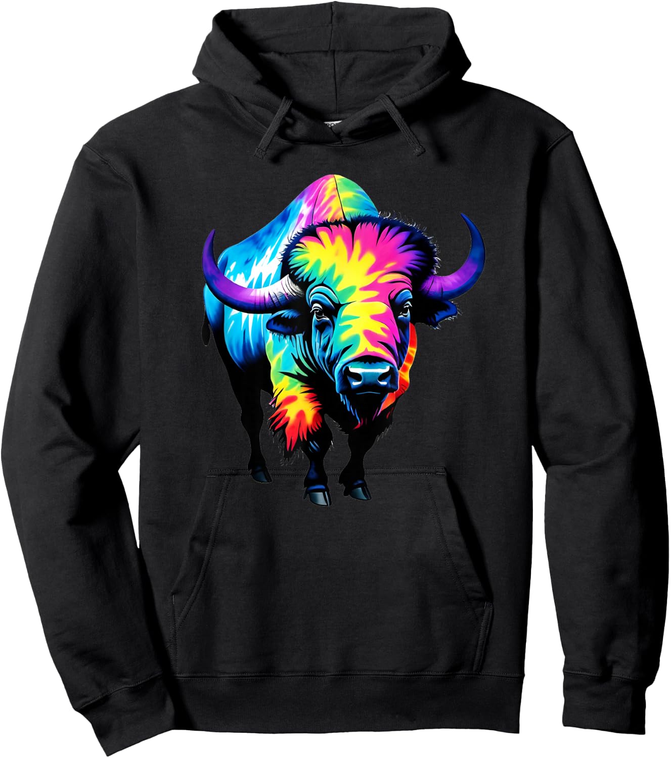 Tie Dye Buffalo Hoodie - Hoodie | Black