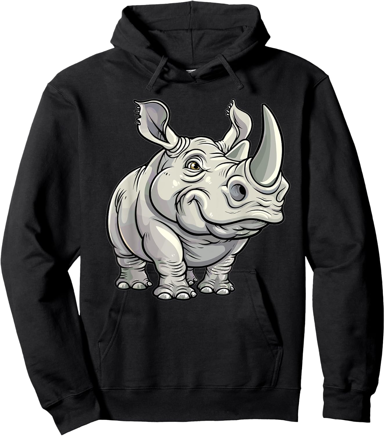 Cartoon Rhino I Rhino for Kids Hoodie - Hoodie | Black