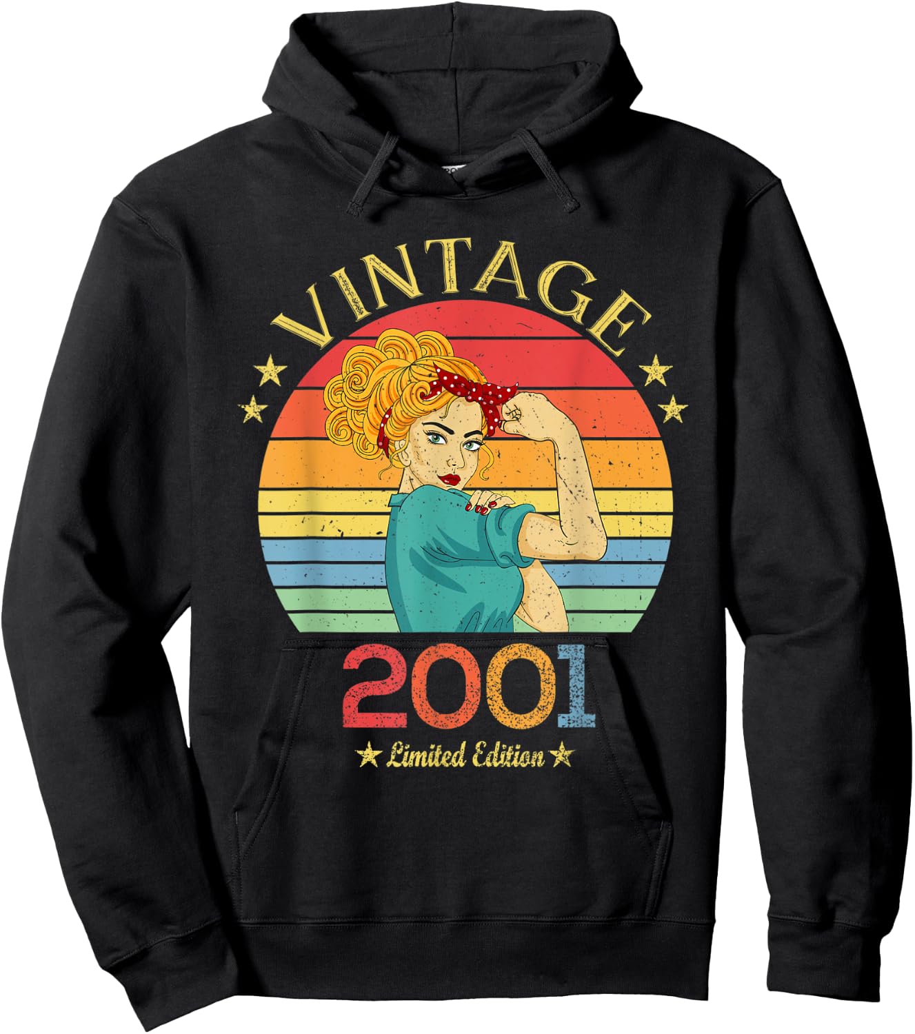 2001. Gift Vintage 2001 Gifts Born in 2001 Hoodie - Hoodie | Black