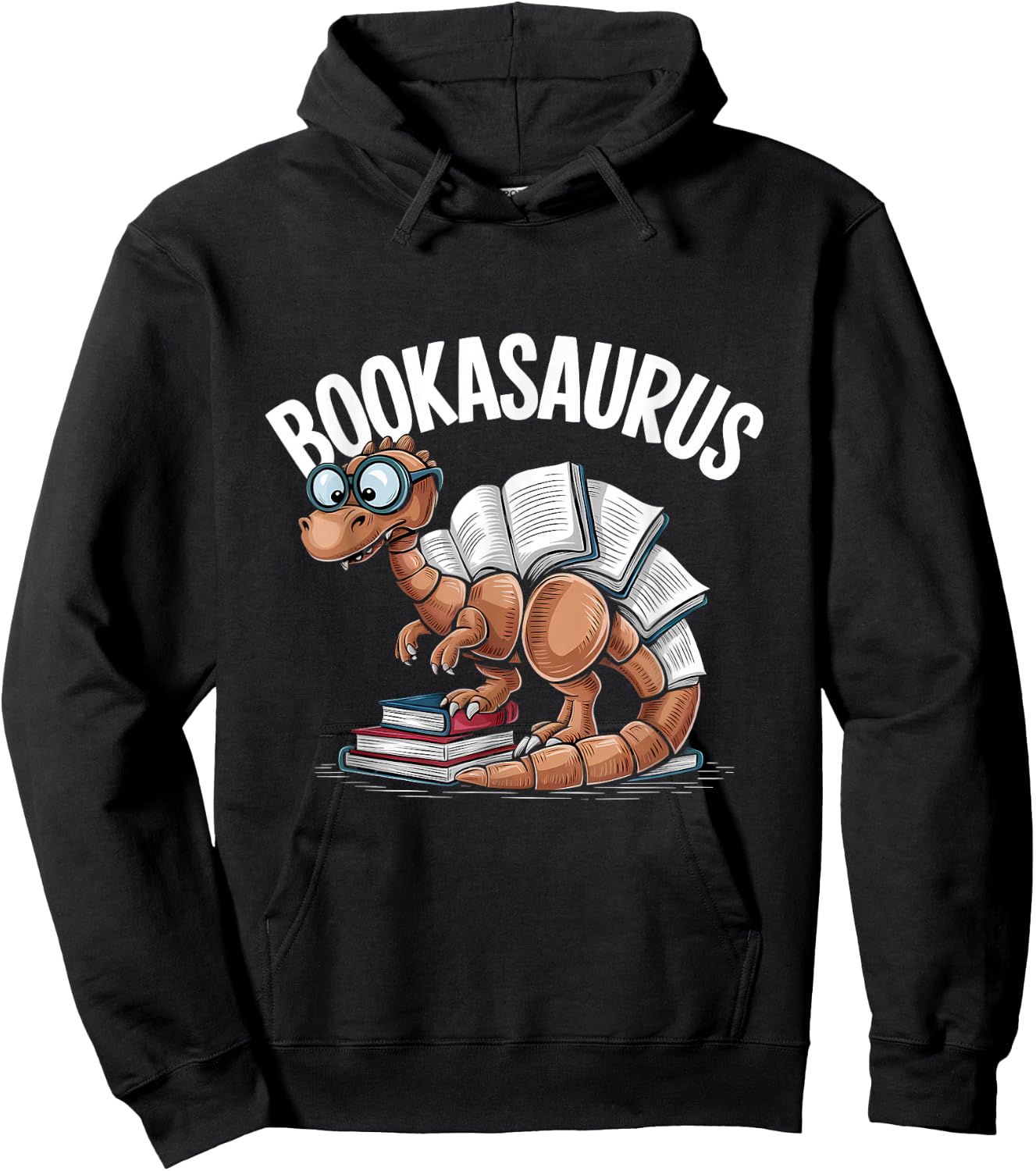 Book Dinosaur T-Rex Bookworm Dino Funny Book Reading Hoodie - Hoodie | Black
