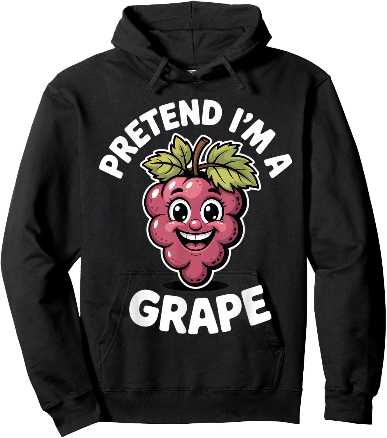 Grapes Pretend I'm A Grape Funny Fruit Grape Lover Kids Hoodie - Hoodie | Black