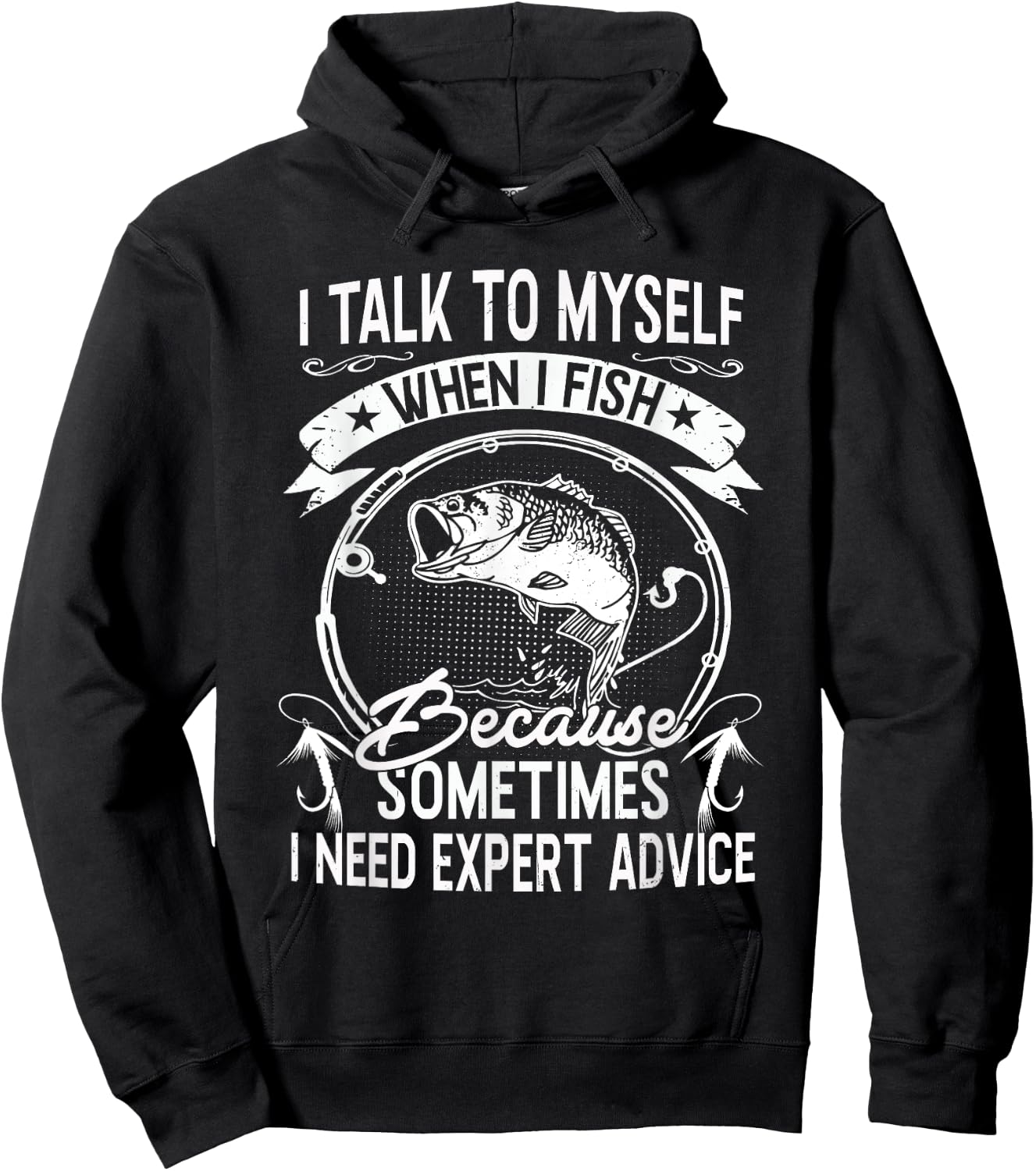 Funny Bass Fishing Quote Shirt Fishing Adult Humor Quote Hoodie - Hoodie | Black