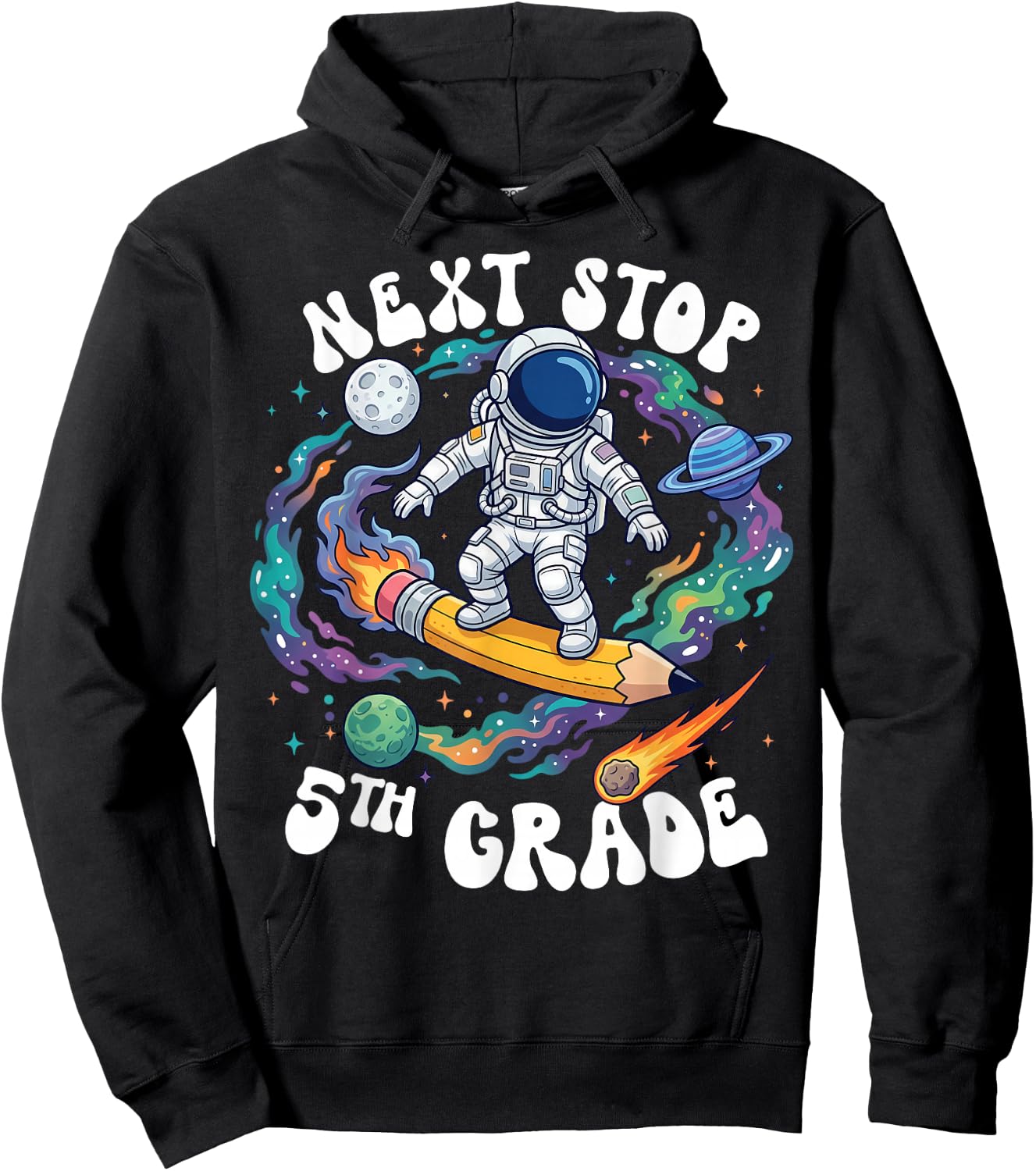 Next Stop 5th Grade School Graduation Astronaut Boy Girl Kid Hoodie - Hoodie | Black