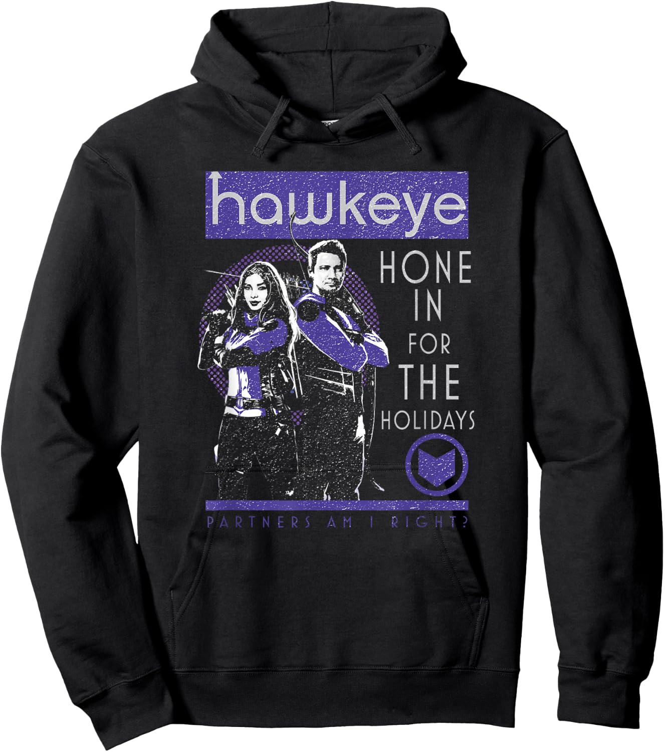 Marvel Hawkeye Hone In For The Holidays Poster Hoodie - Hoodie | Black
