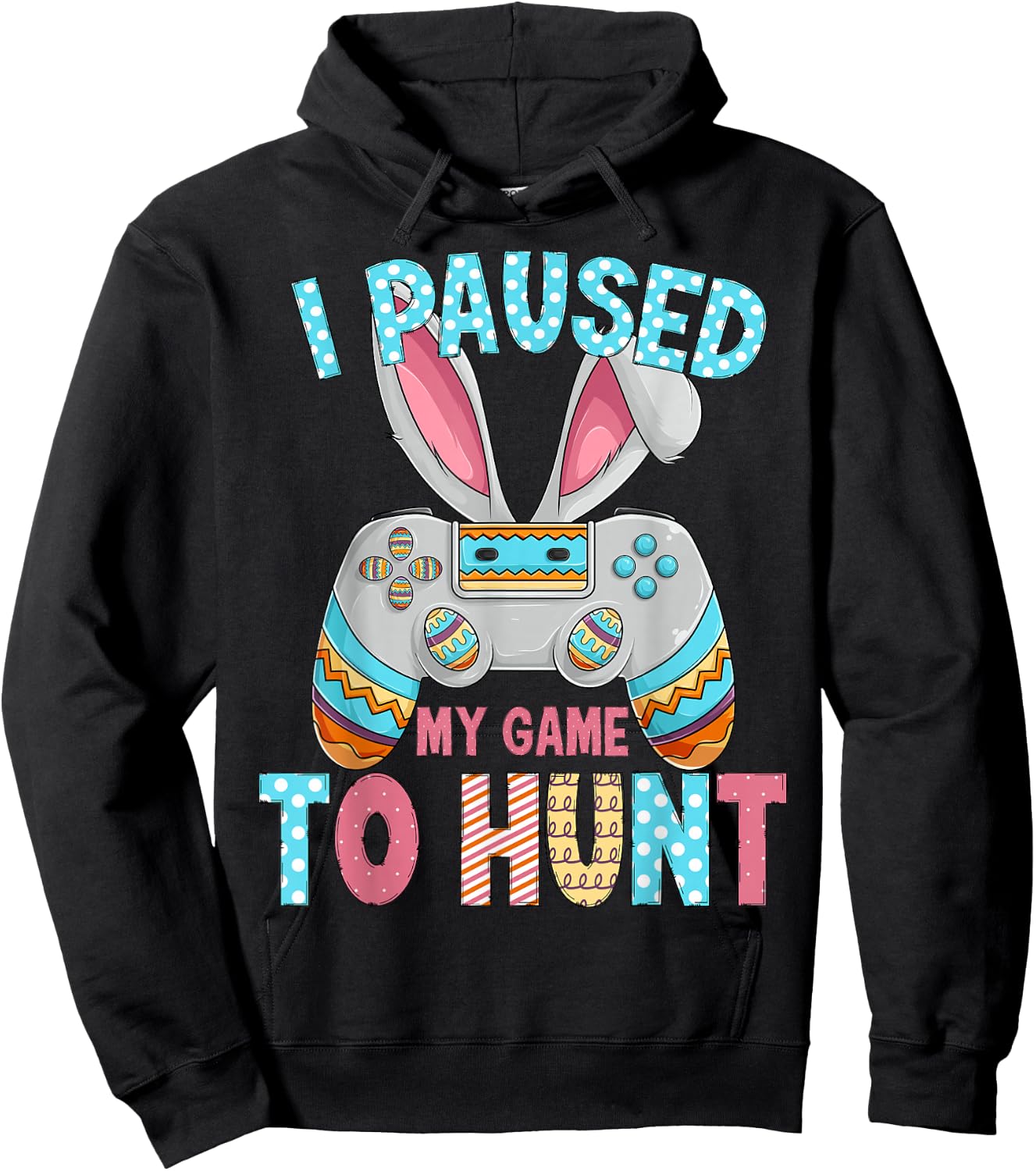 Happy Easter Day Bunny Egg Funny Teen Boys Men Kids Gamer Hoodie - Hoodie | Black