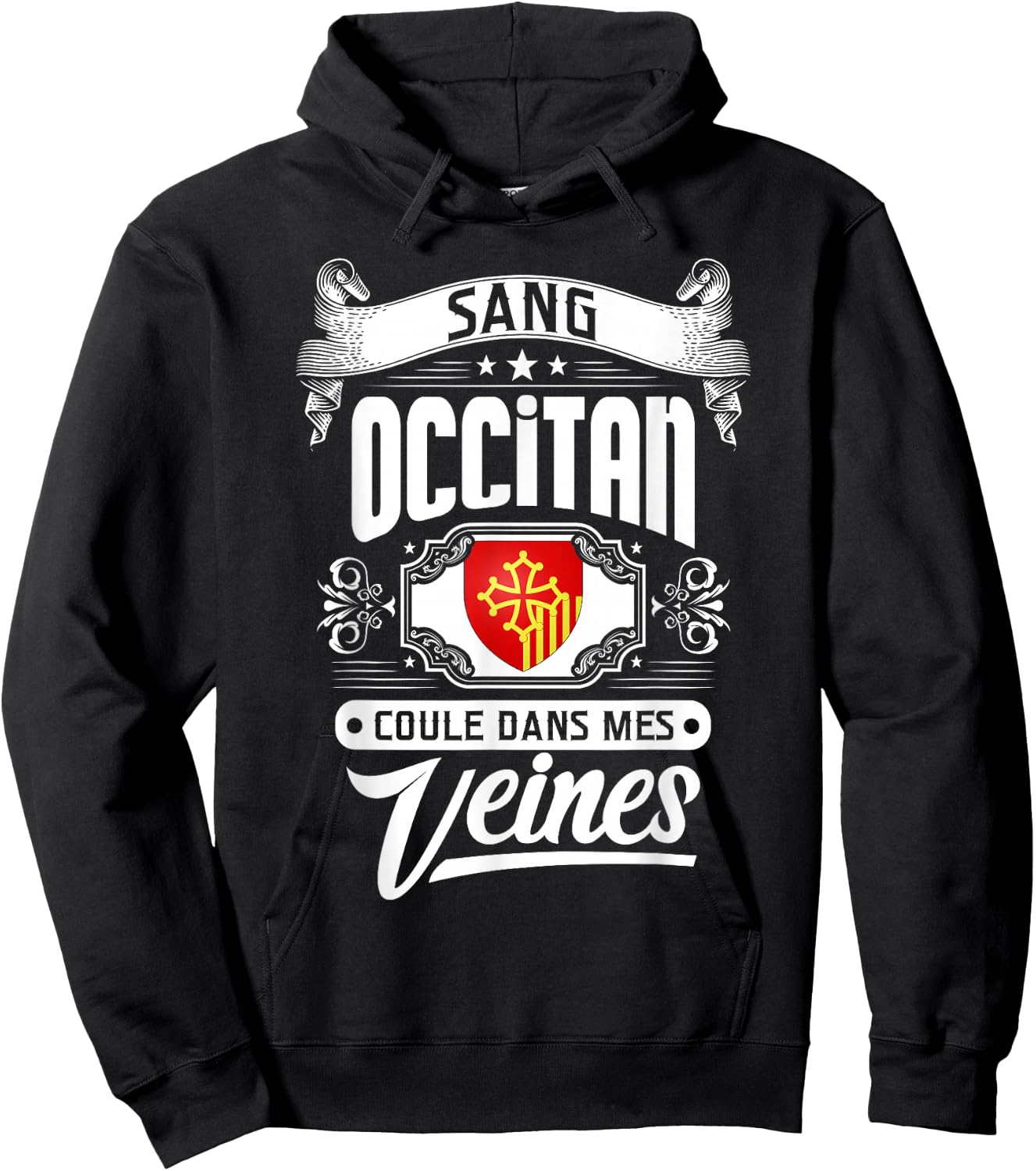 OCCITAN BLOOD RUNS IN MY VEINS – REGIONAL PRIDE , Black, S Hoodie - Hoodie | Black
