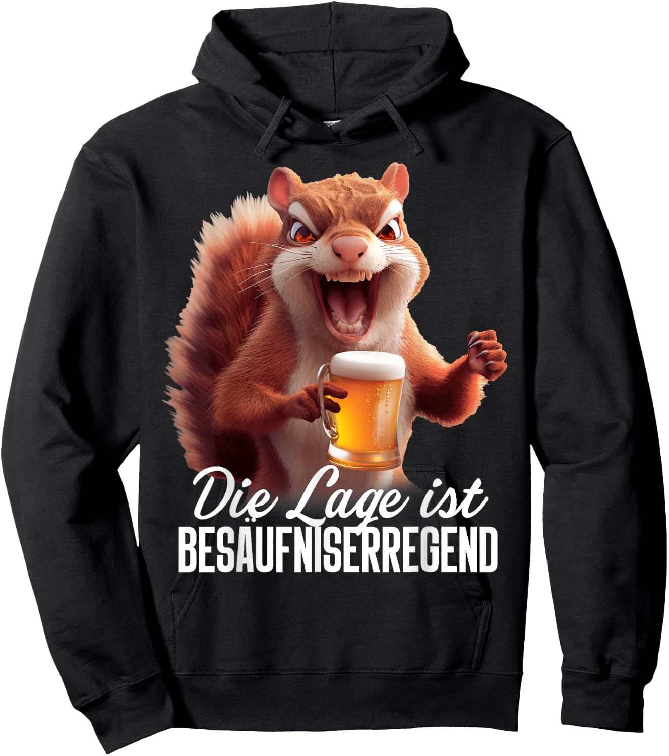 with German Text "Die Lage ist besäufniserregend" [German Language], black Hoodie - Hoodie | Black