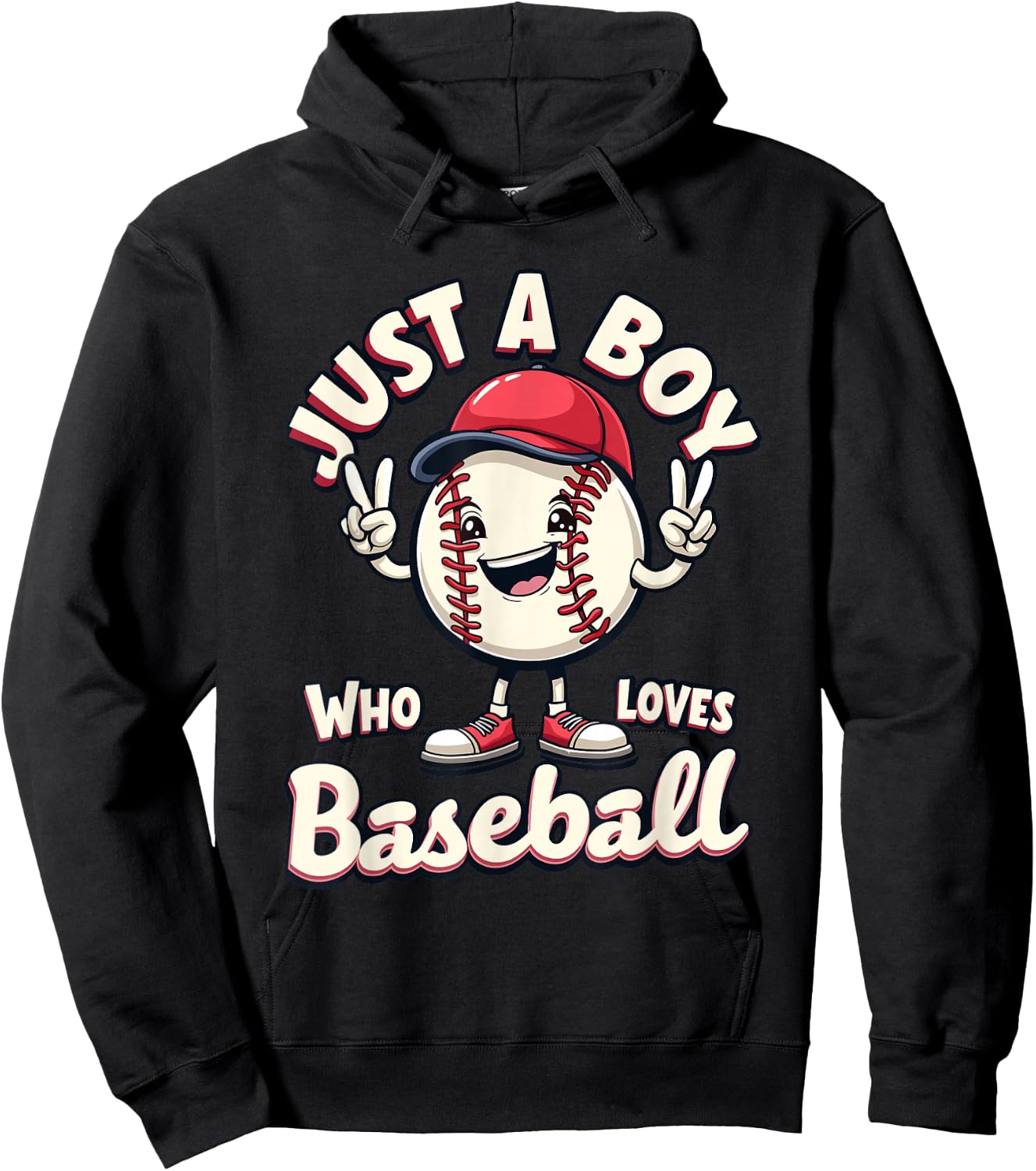 Baseball for Boys, Just A Boy Who Loves Baseball Player Hoodie - Hoodie | Black