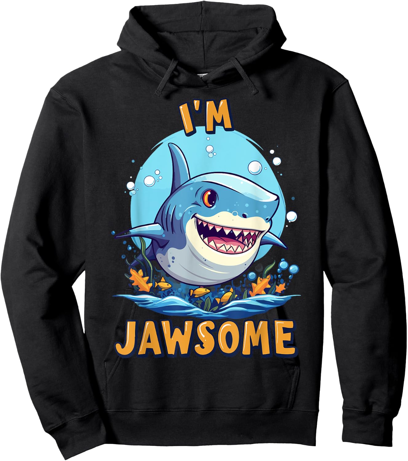 I'm Jawsome Cute Funny Great White Shark Lovers For Boys Hoodie - Hoodie | Black