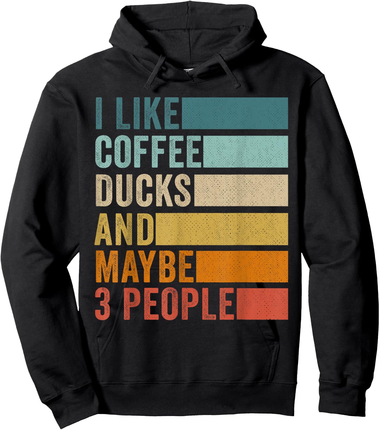 I Like Coffee Ducks & Maybe 3 People Vintage Retro Hoodie - Hoodie | Black