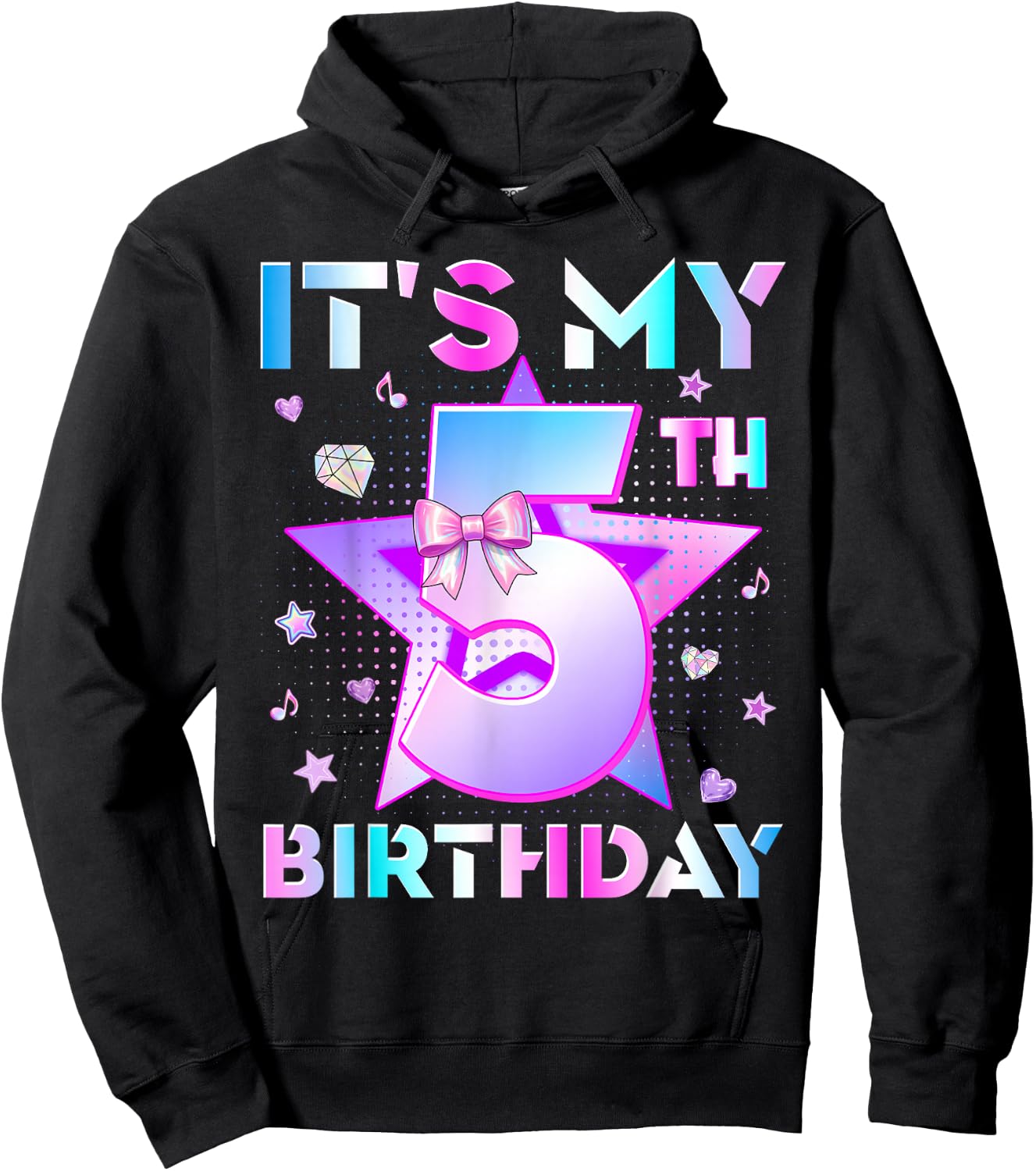 It's My 5th Birthday Kpop 5 Years Old Funny Birthday Hoodie - Hoodie | Black