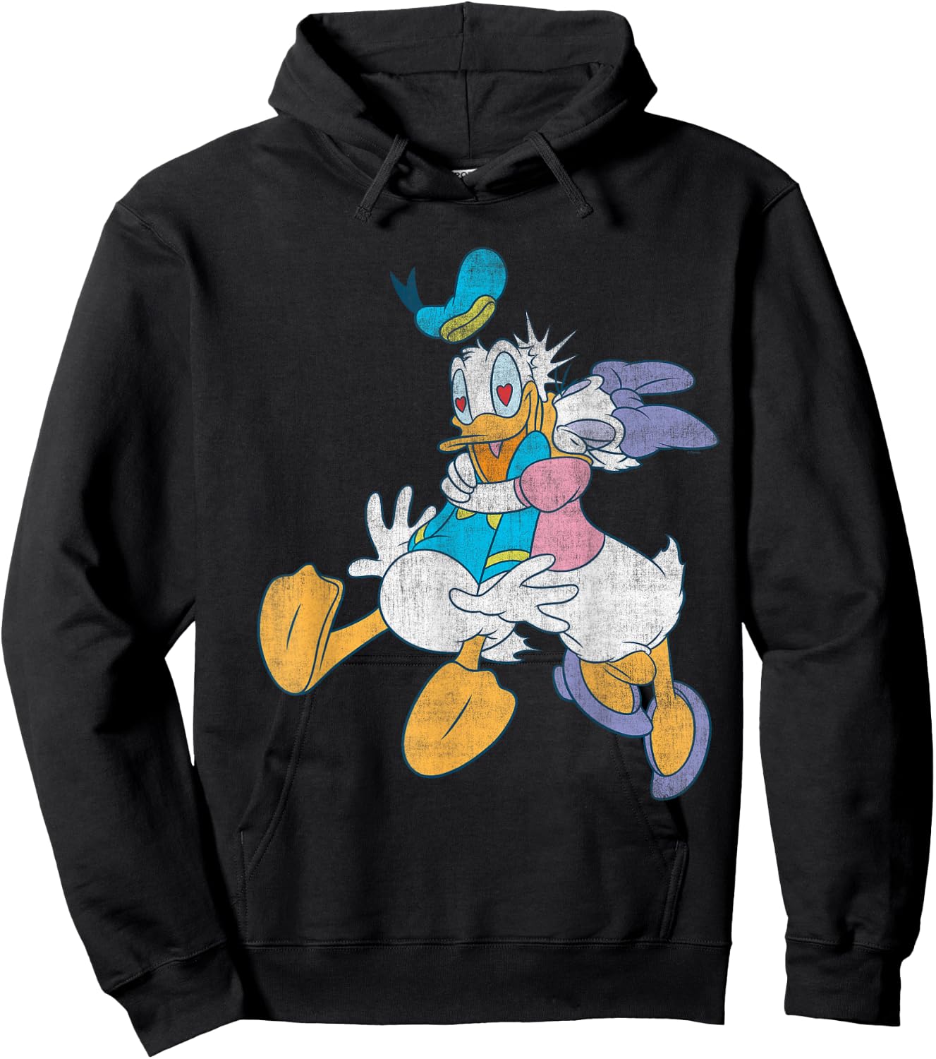 Donald Duck Daisy Kiss , Black, S Hoodie - Hoodie | Black