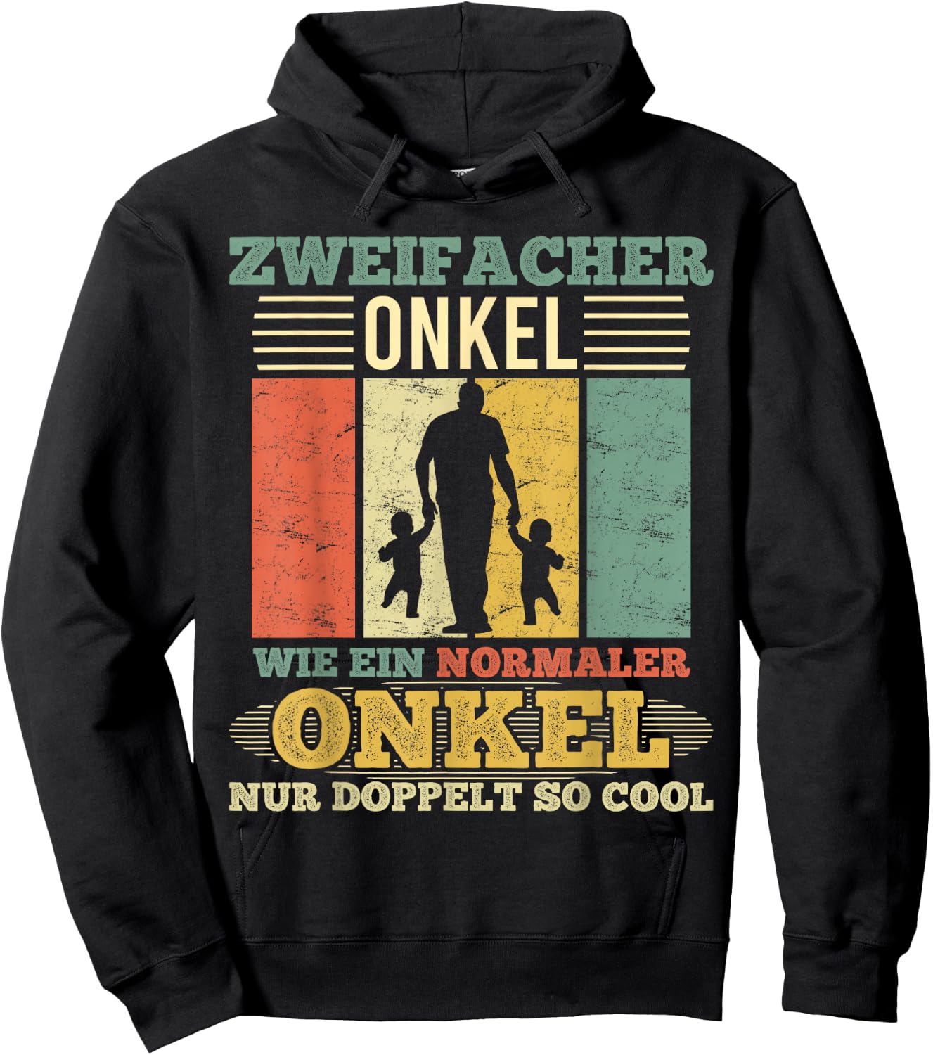 Men's Double Uncle Normal Uncle "Only Double So Cool", black Hoodie - Hoodie | Black