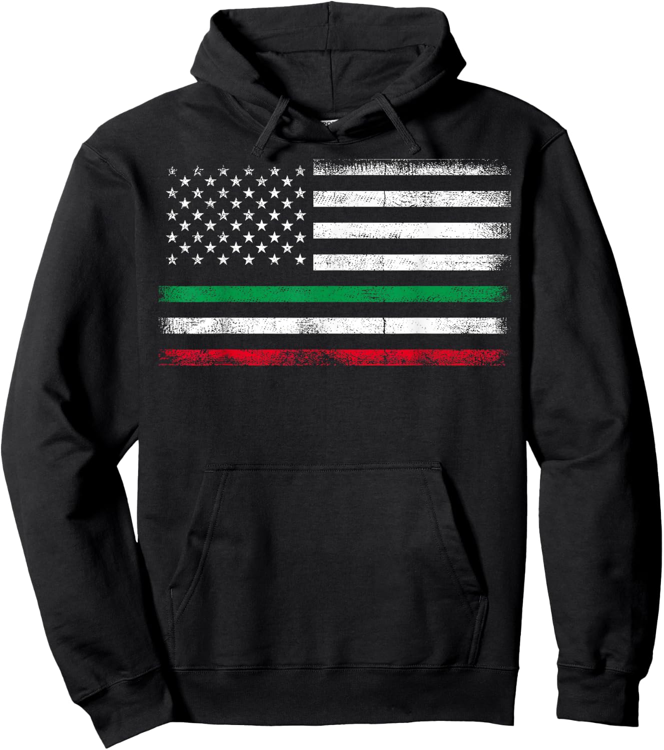 Italian American Flag Italy Flag Hoodie - Hoodie | Black