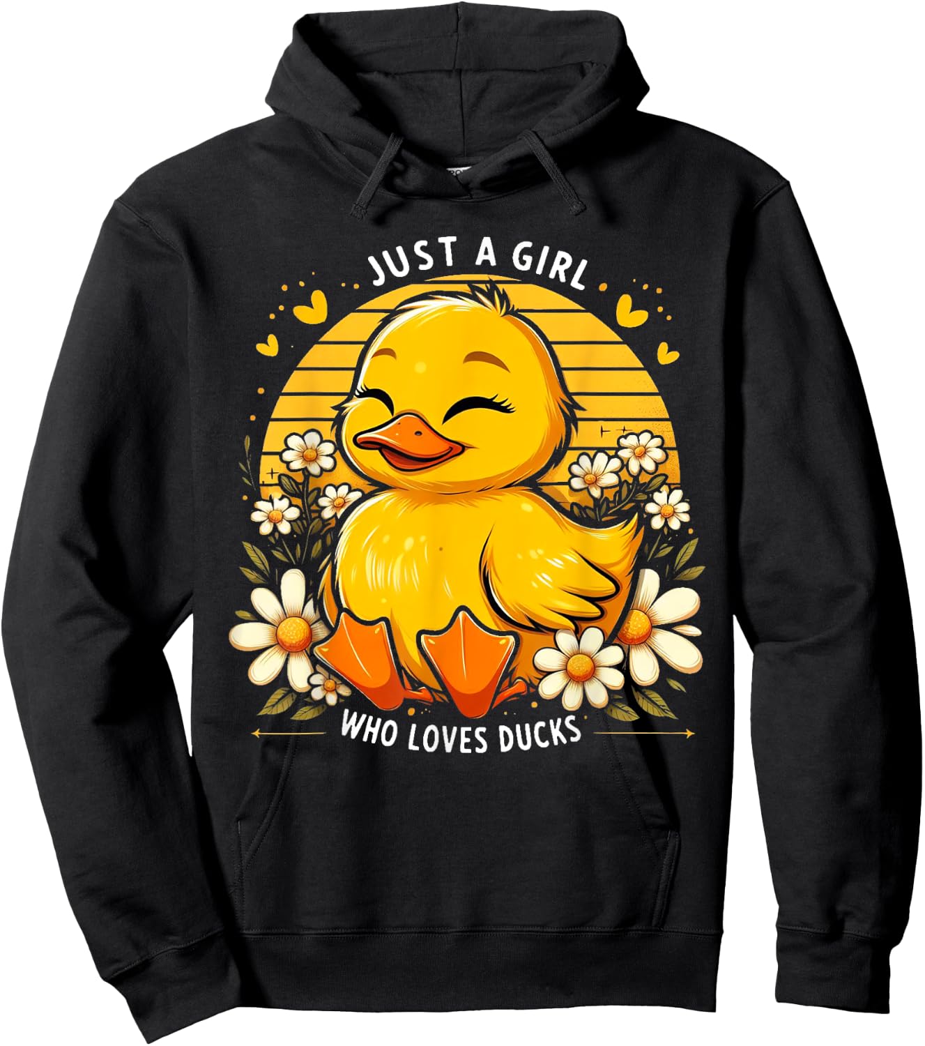 Just a Girl Who Loves Ducks Shirt Girl Cute Funny Duck Gifts Hoodie - Hoodie | Black