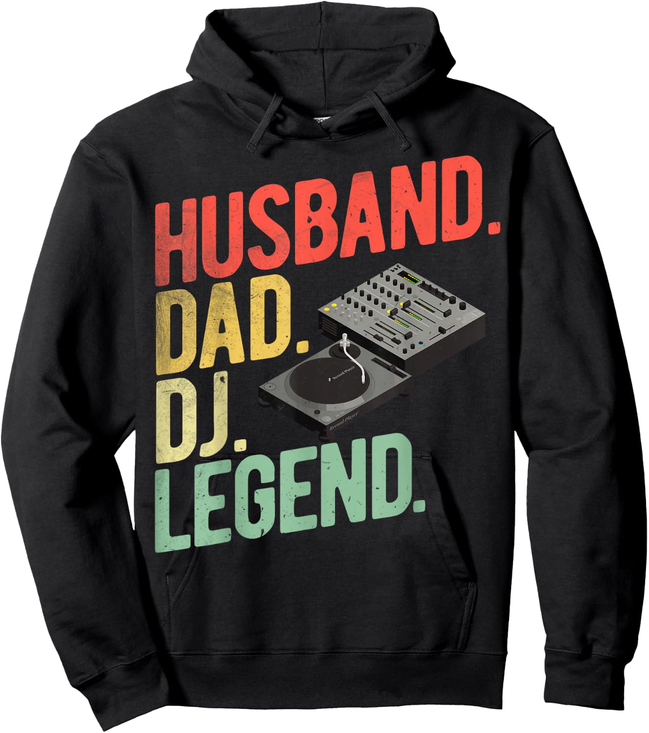 DJ Legend Dad Disc Jockey Dads Husband Dad DJ Legend DJ Dads Hoodie - Hoodie | Black