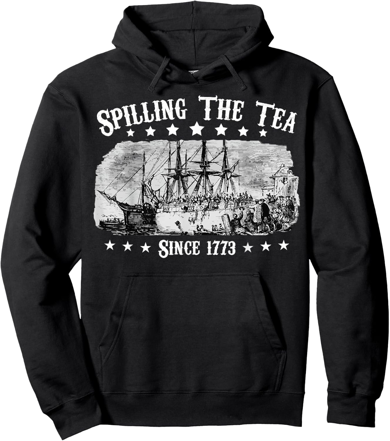 Fourth of July Spilling The Tea Since 1773 party 4th of july Hoodie - Hoodie | Black