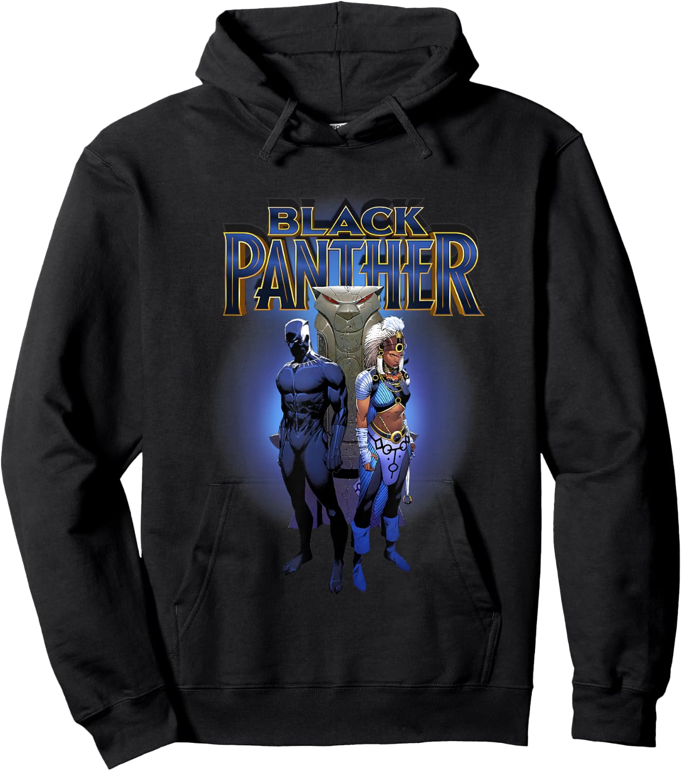Marvel Comics Retro Classic Black Panther T'Challa & Shuri Hoodie - Hoodie | Black