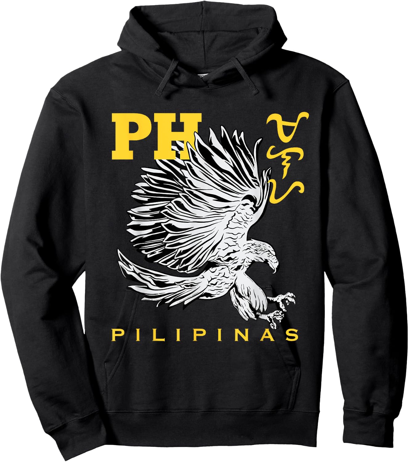 Philippine Eagle Filipino Baybayin Word Freedom Hoodie - Hoodie | Black