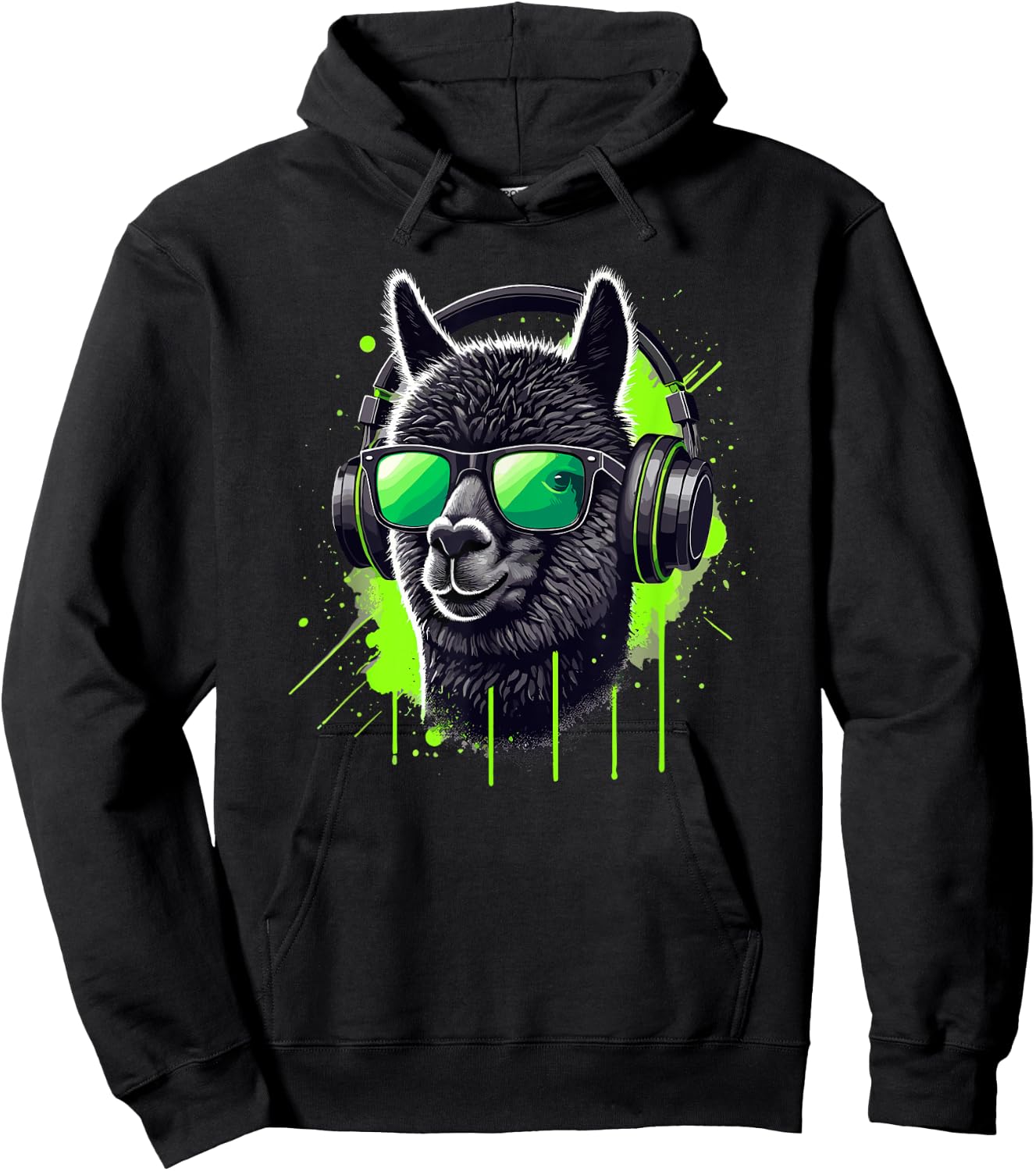 Alpaca Sunglasses Helmet Llama Llamas Hoodie - Hoodie | Black