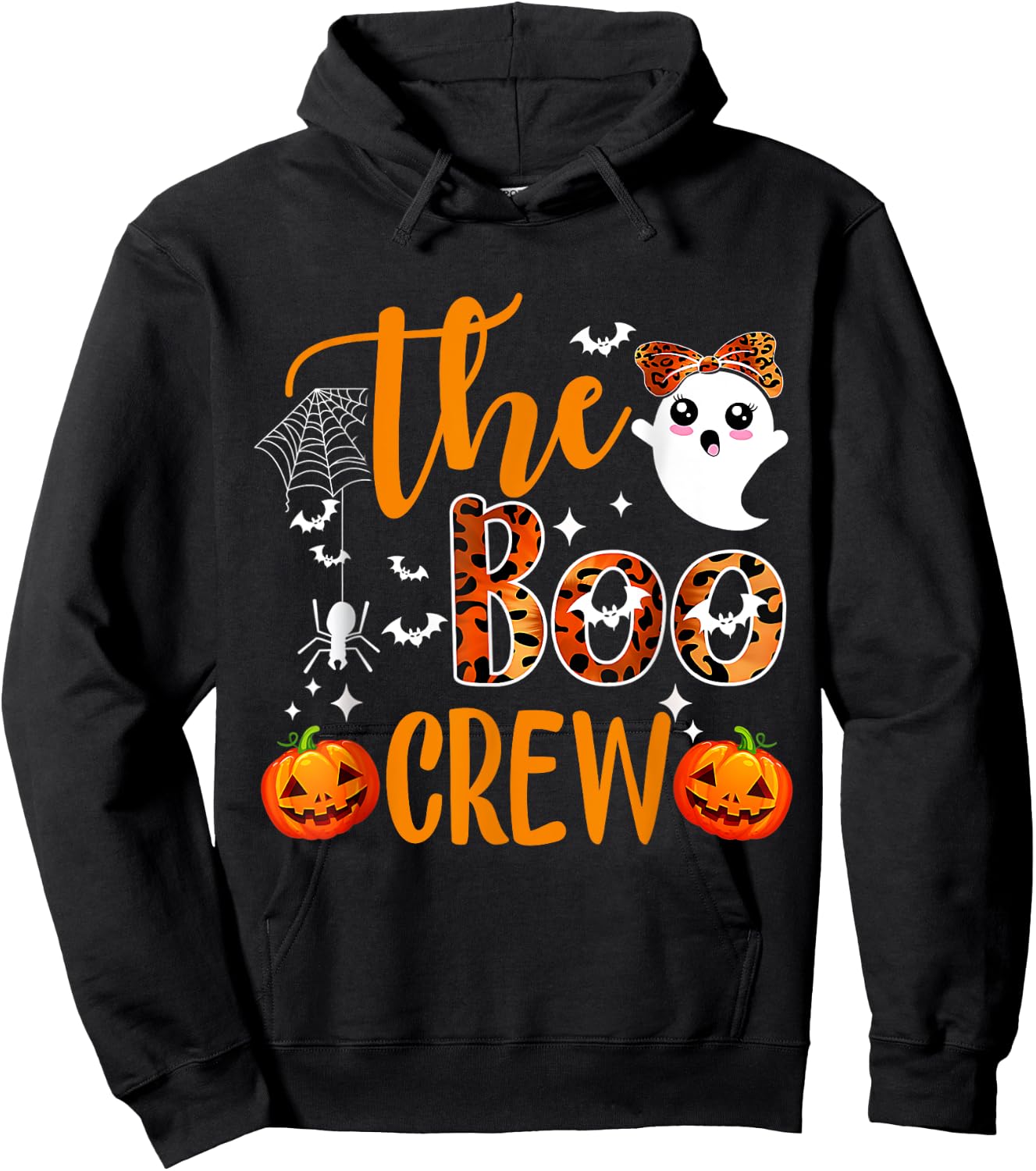 Leopard Halloween Boo Crew Halloween Costume Hoodie - Hoodie | Black