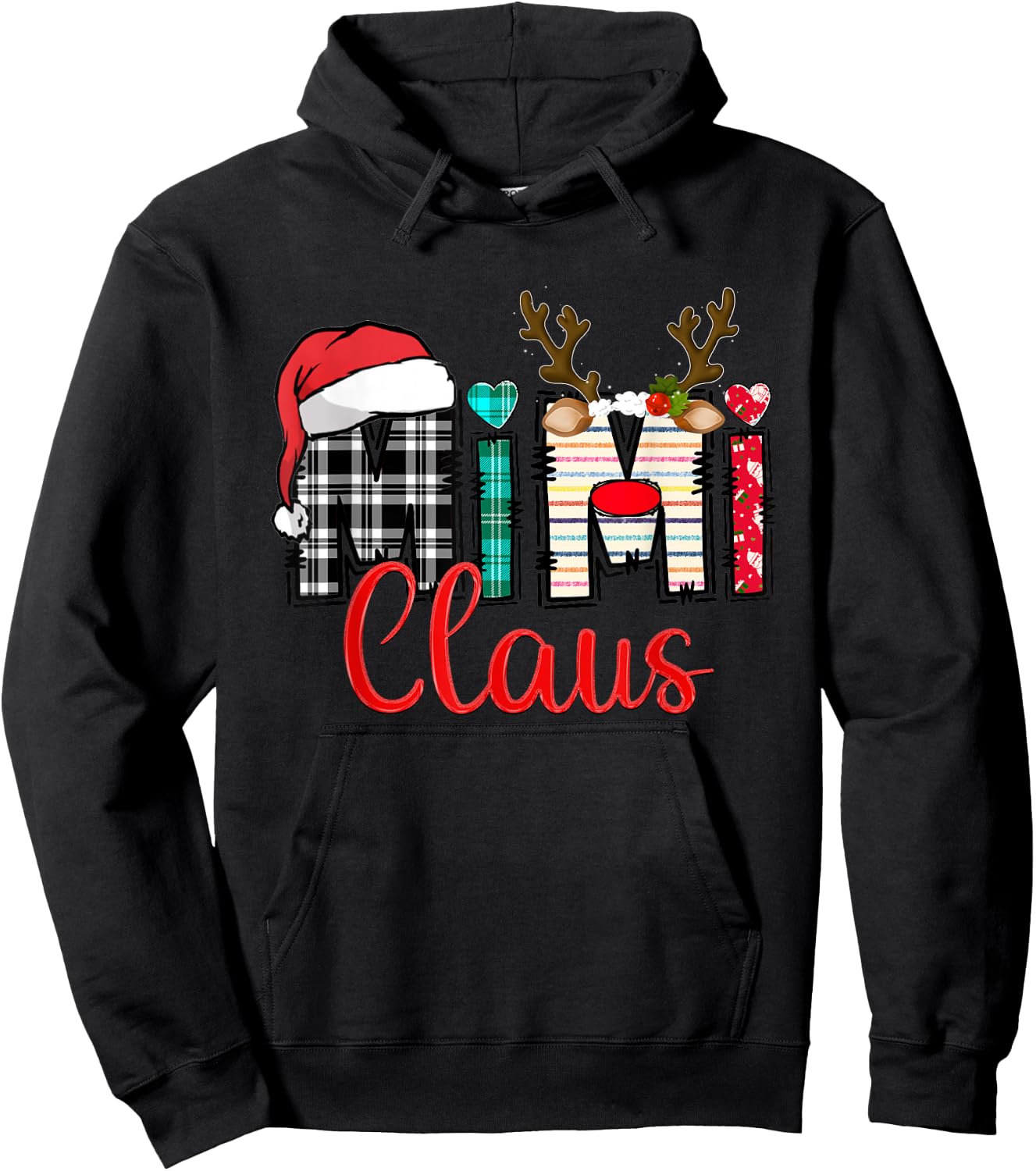 Mimi Claus Reindeer Christmas Hoodie - Hoodie | Black