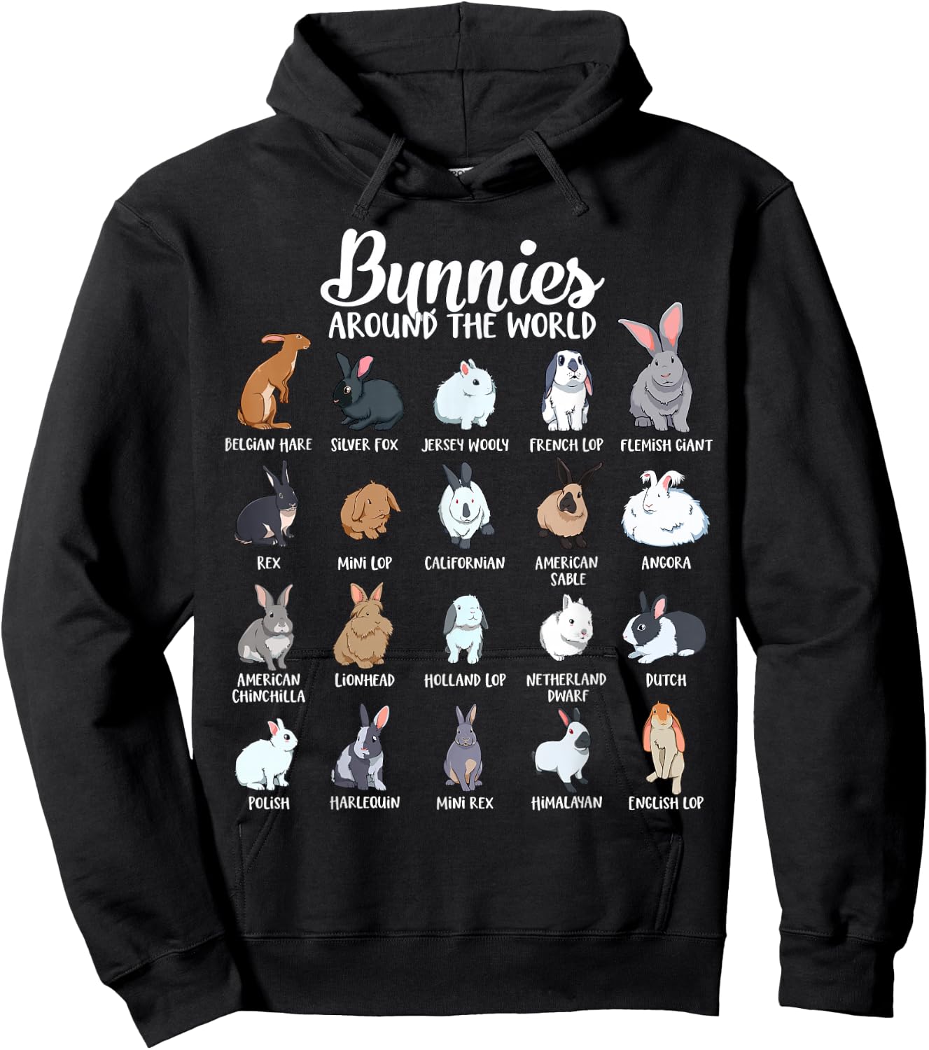 Rabbits of the world - Bunny Hoodie - Hoodie | Black