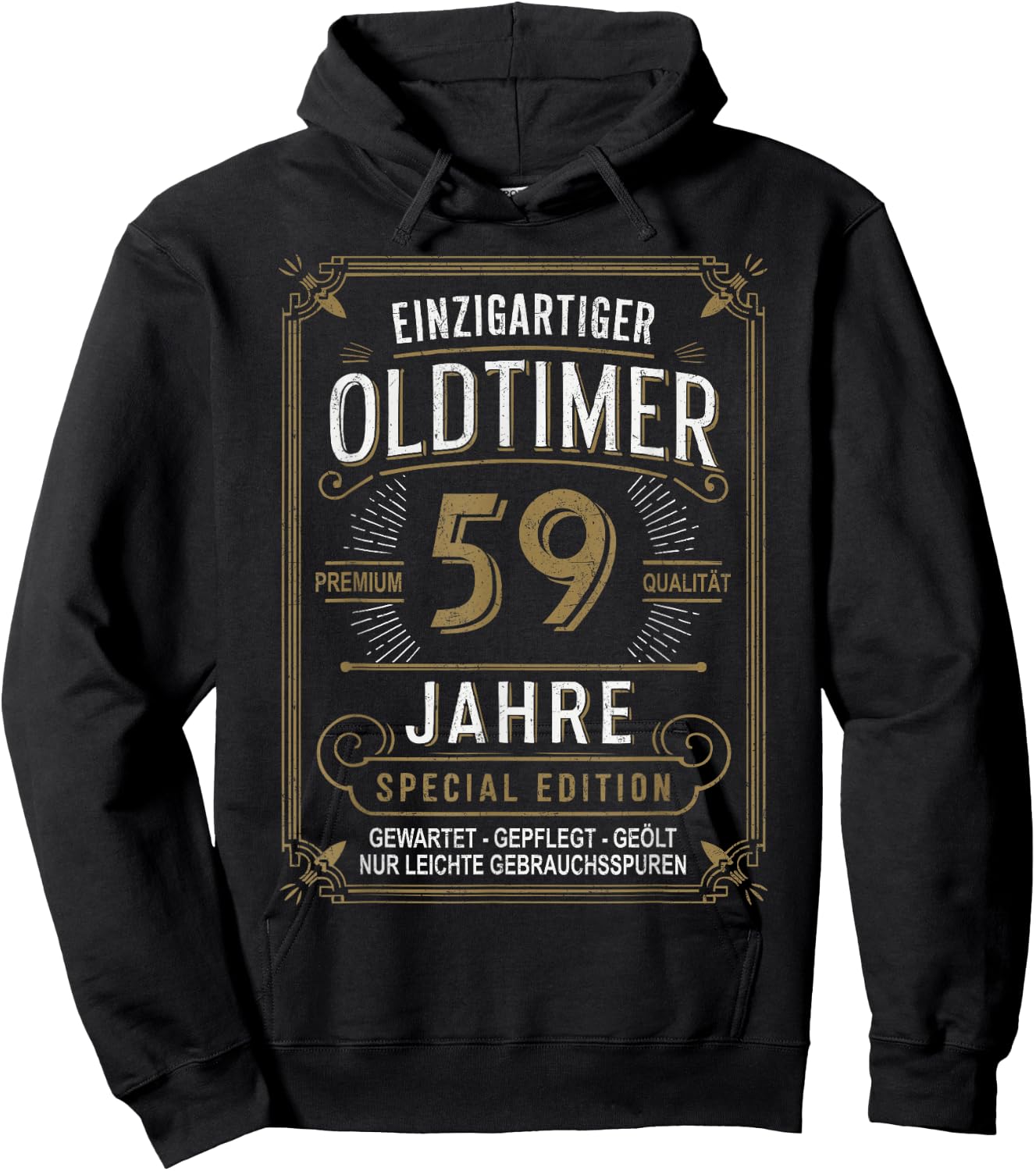 59. Geburtstag Mann Frau 59 Jahre Deko Lustig Geschenk Hoodie - Hoodie | Black