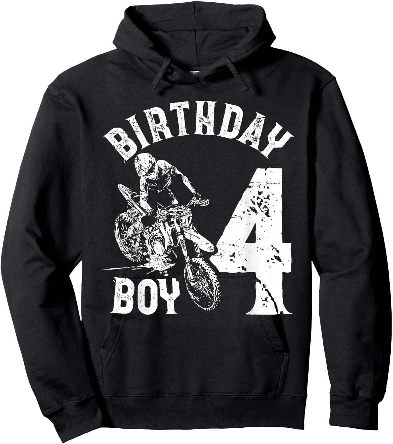 4 years old kid - Birthday boy - Dirt bike - Motorcycle Hoodie - Hoodie | Black