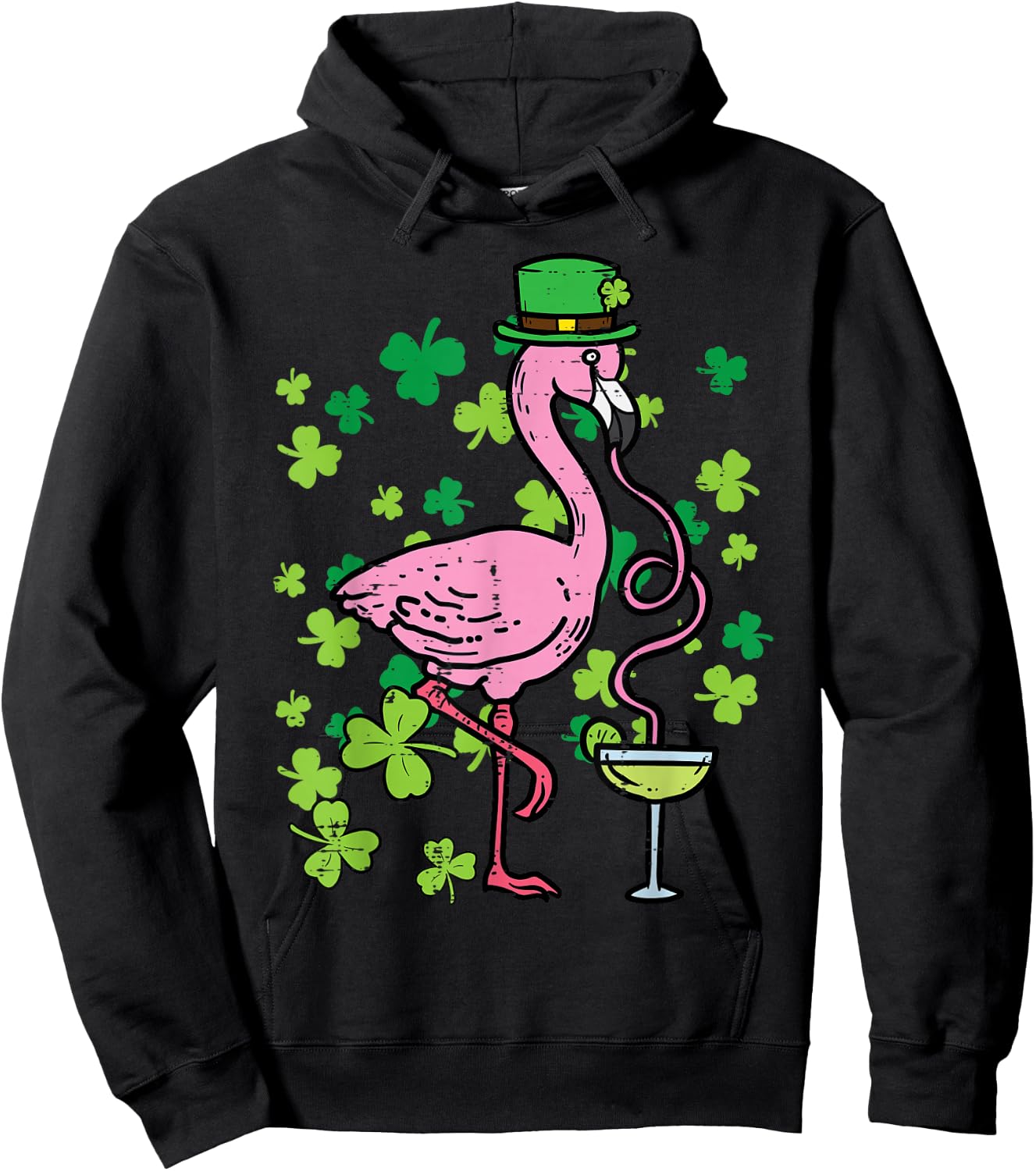 St Patricks Day Irish Flamingo Saint Pattys Paddys Women Hoodie - Hoodie | Black