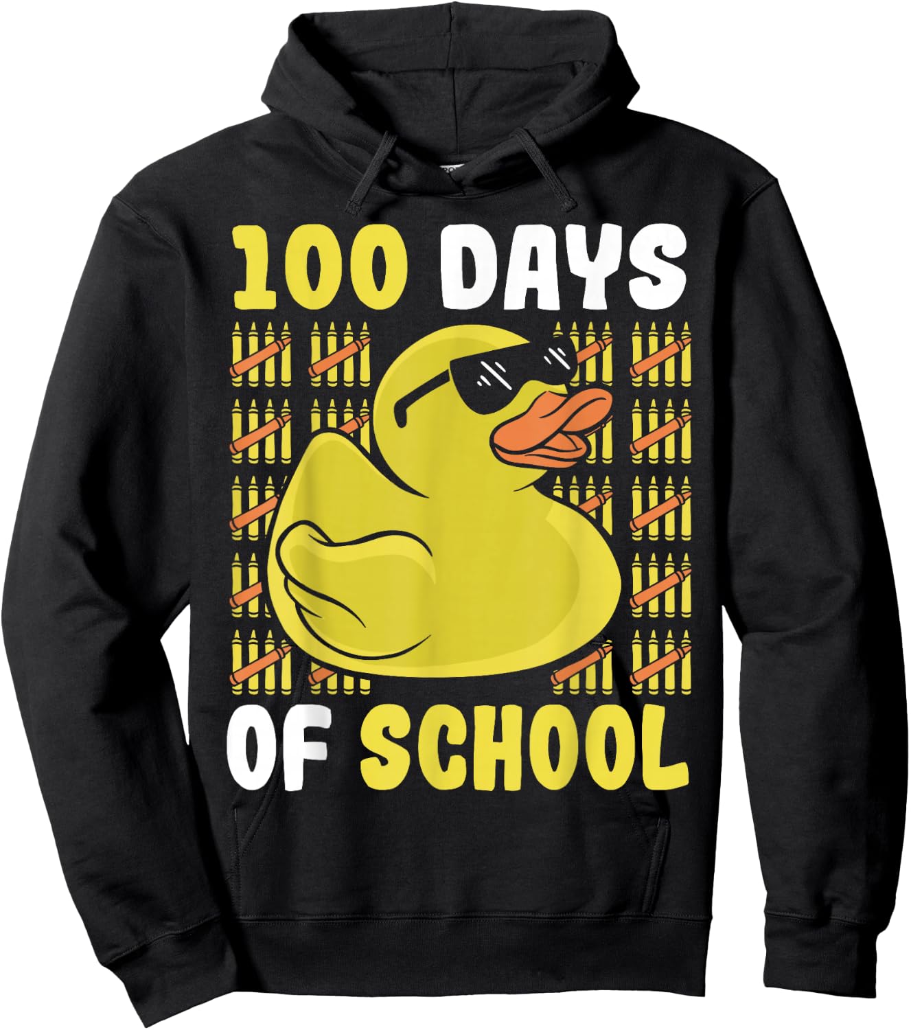 School Rubber Duckies 100 Days Of School Rubber Duck Hoodie - Hoodie | Black