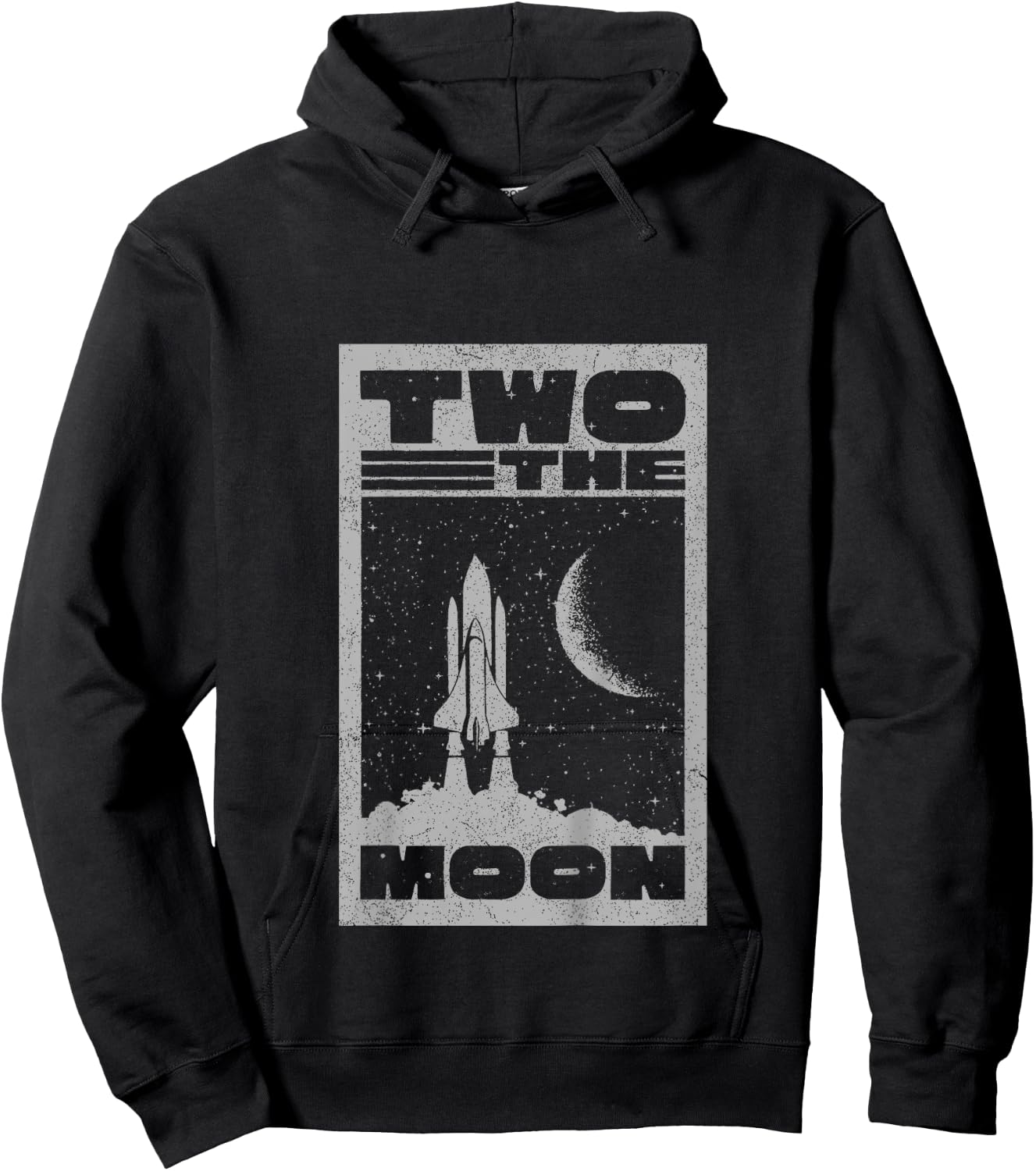 Vintage Retro Two The Moon 2 Year Old 2nd Birthday Party Hoodie - Hoodie | Black