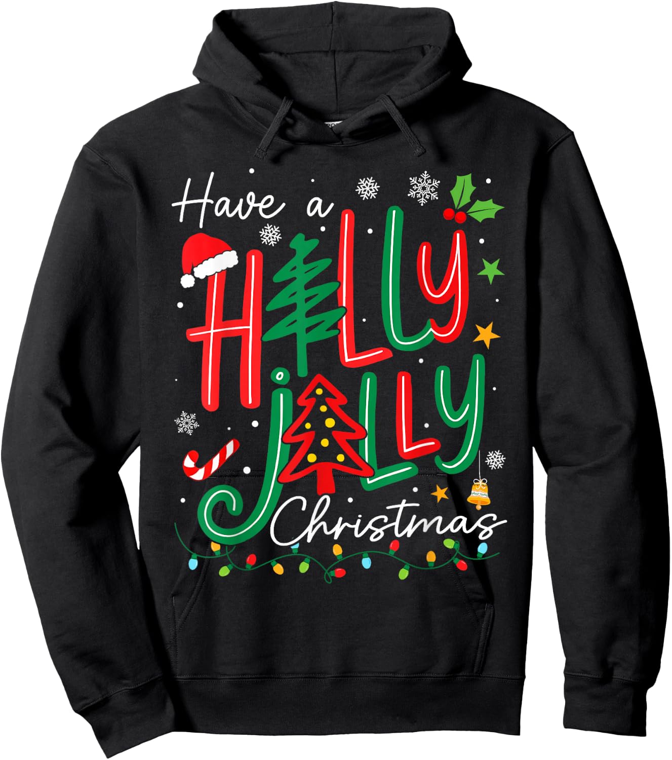 Have A Holly Xmas Jolly Christmas Tree Men Women Kid Hoodie - Hoodie | Black