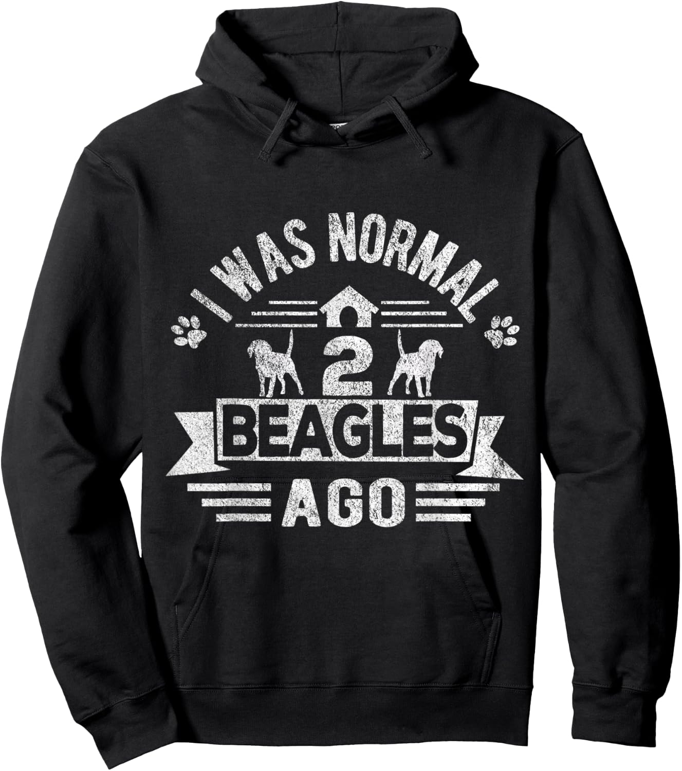 I Was Normal 2 Beagles Ago Funny Beagle Dog Owner Retro Women Kids Hoodie - Hoodie | Black