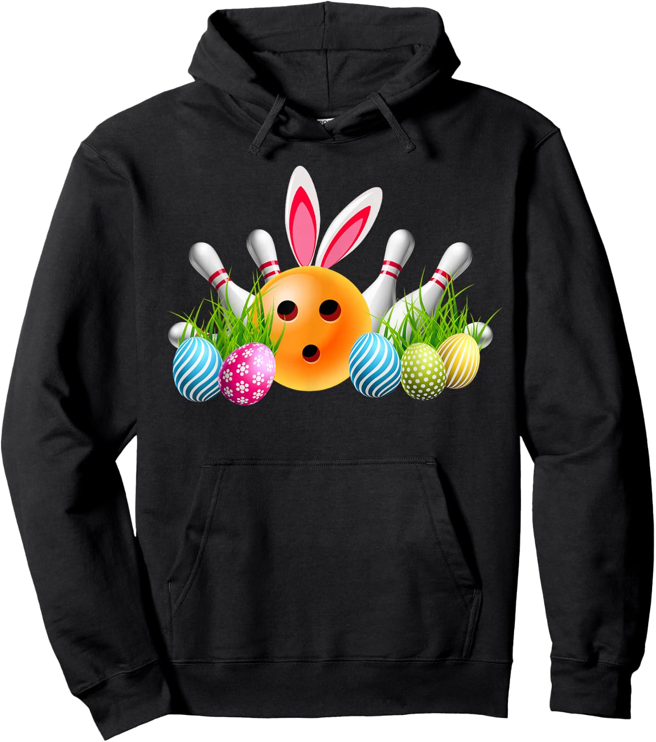 Bowling Easter Bunny Bowling Ball Shirt Bowling Easter Hoodie - Hoodie | Black