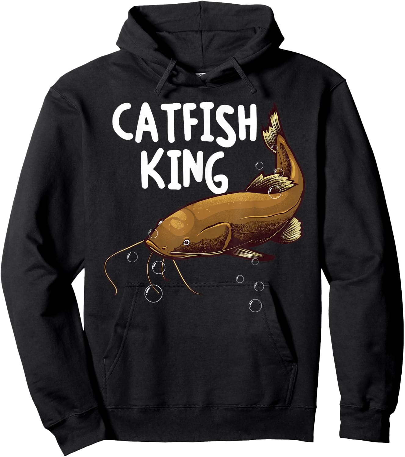Funny Catfishing Design Men Dad Catfish King Fishing Hunters Hoodie - Hoodie | Black