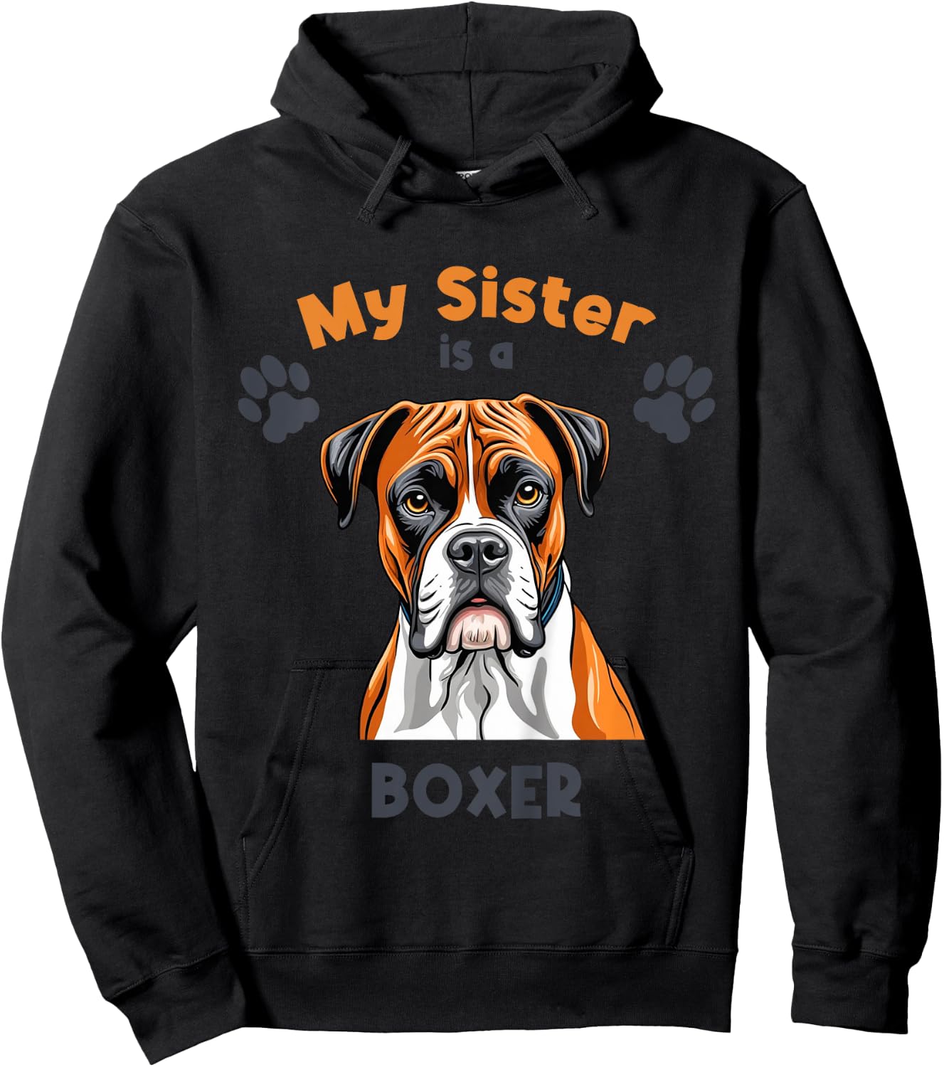 My Sister Is A Boxer Cute Dog Breed Kids Hoodie - Hoodie | Black