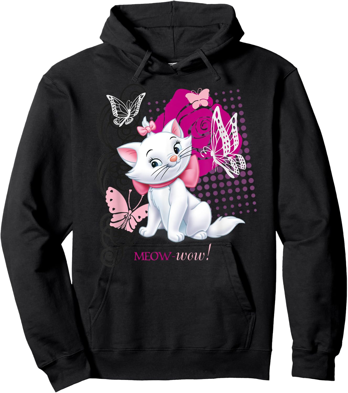 Aristocats Marie Meow Butterfly Cat , black Hoodie - Hoodie | Black