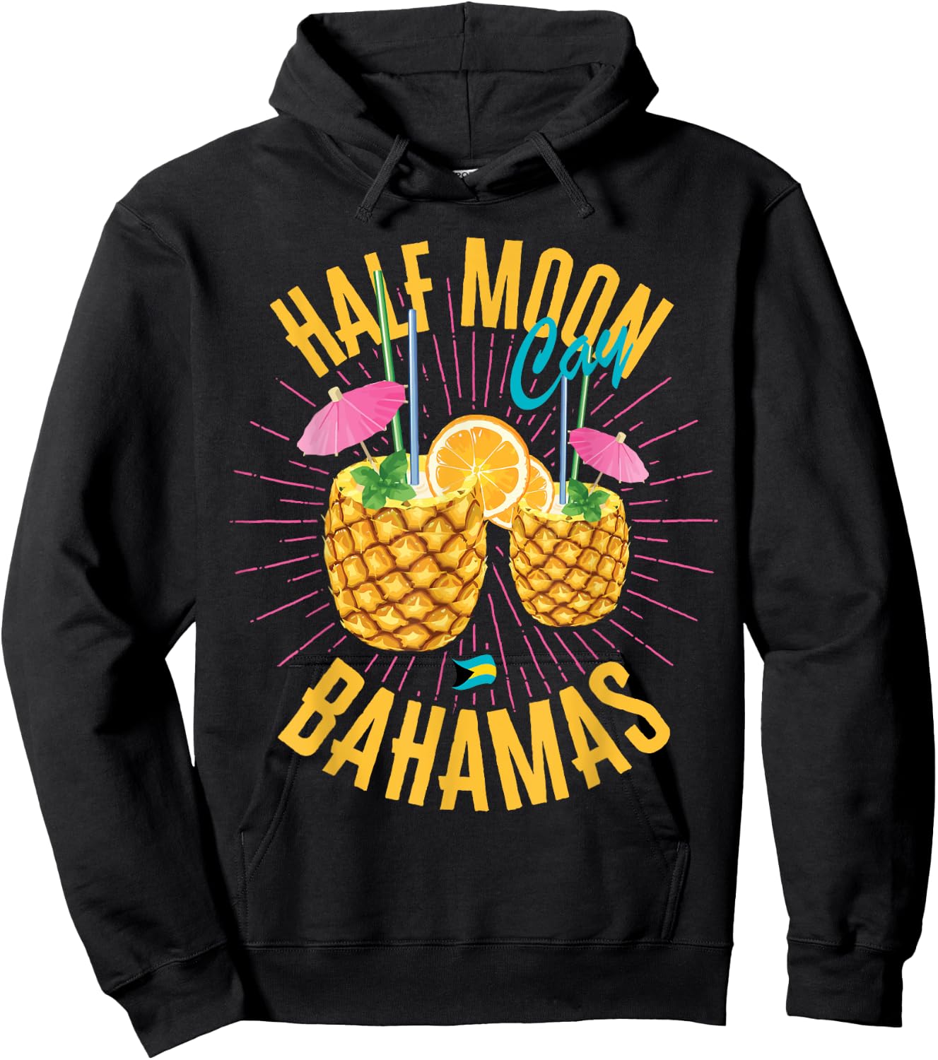 Half Moon Cay Bahamas Flag Cruise Vacation Bahamian Hoodie - Hoodie | Black