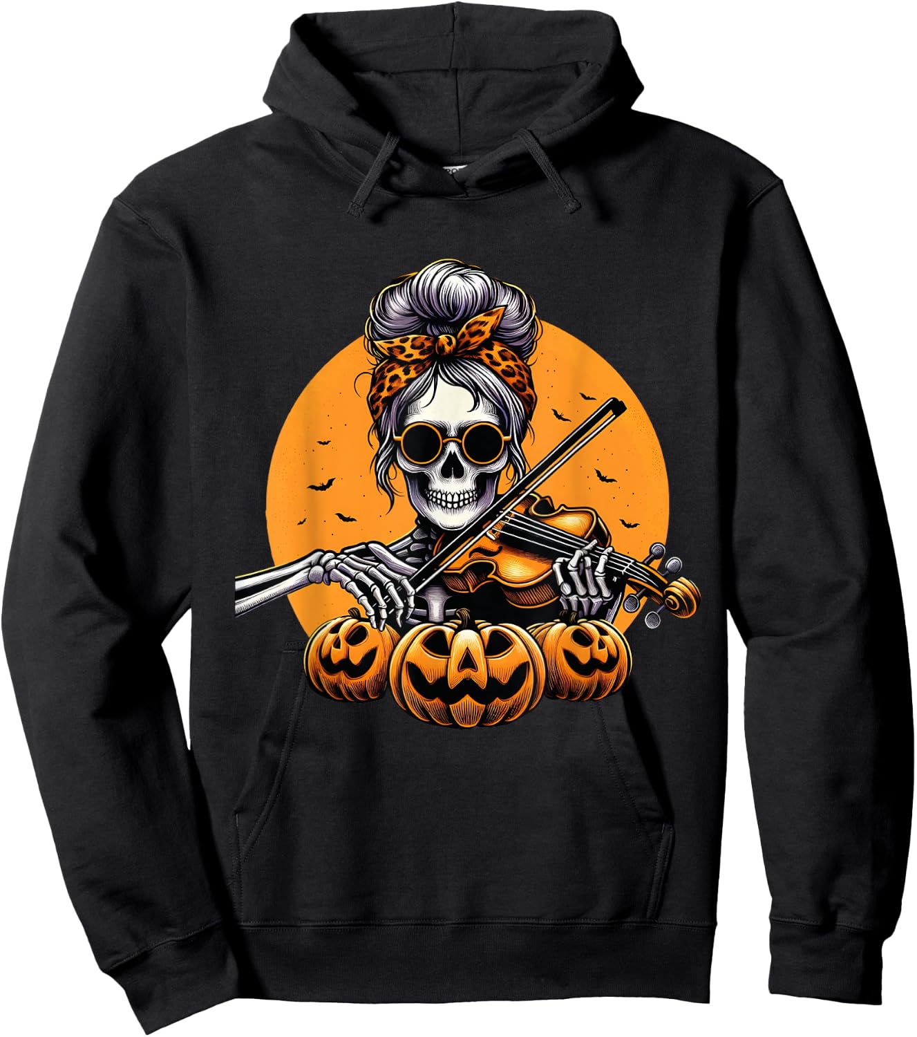 Skeleton Violin Player Halloween Costume Violinist Musician Hoodie - Hoodie | Black