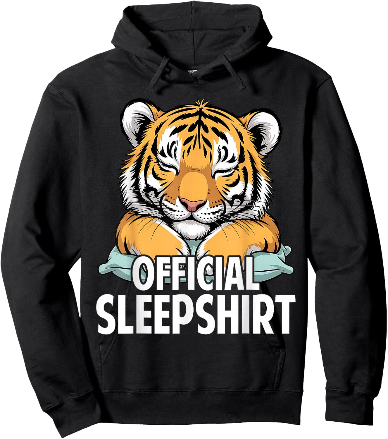 Tiger - Official Sleep Pajamas Nightgown Hoodie - Hoodie | Black