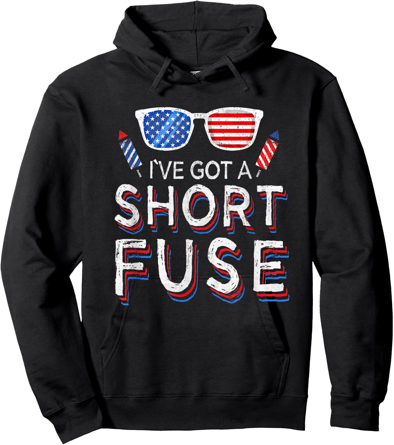 Fireworks Short Fuse 4th Of July Patriotic Women Men Hoodie - Hoodie | Black