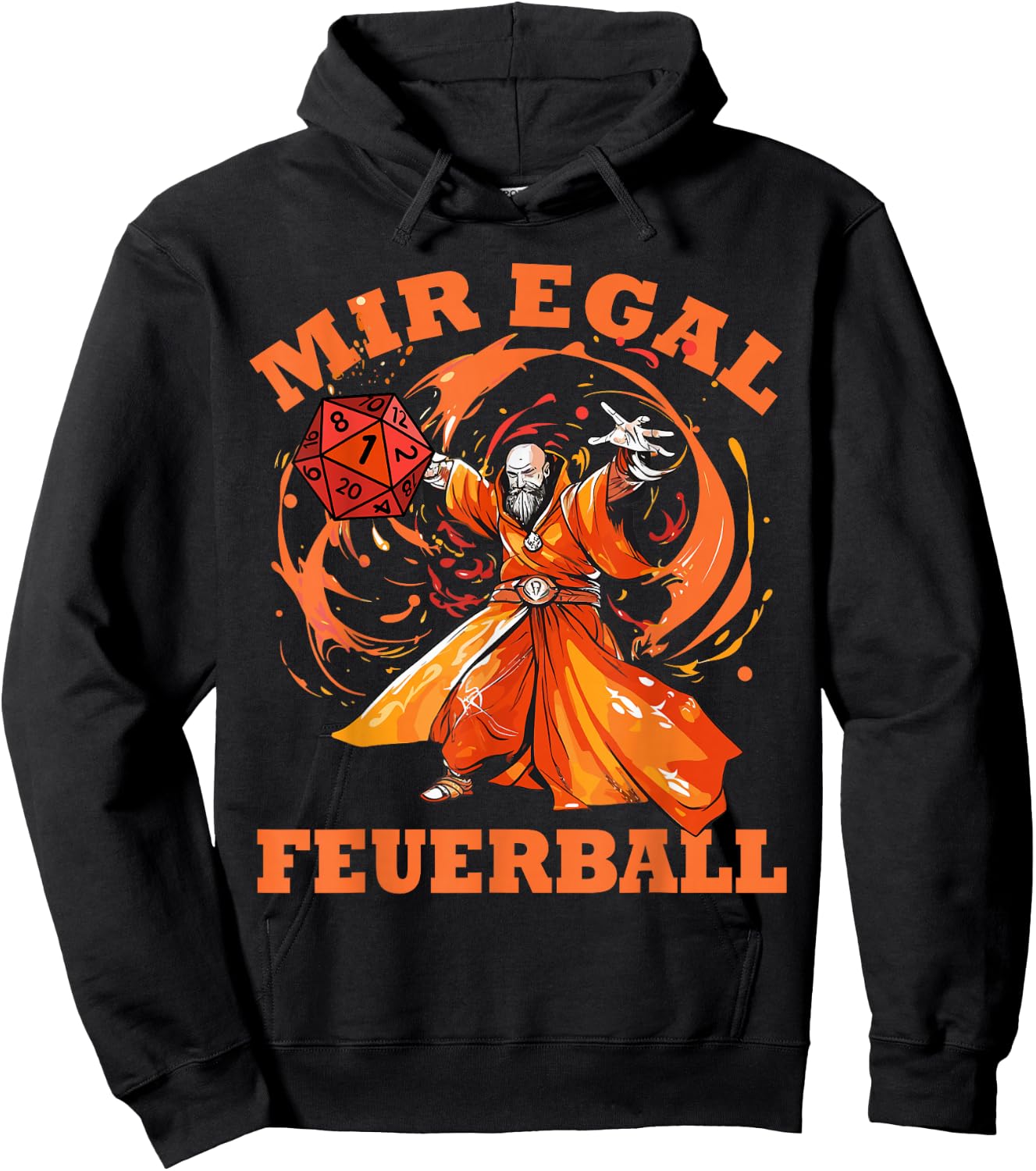 Rollenspiel Designs Lustig Hoch 5 - Magier wirft Feuerball - Mir Egal Feuerball Zauberer (Schwarz, S, Halbarm, -Jugendliche) Hoodie - Hoodie | Black