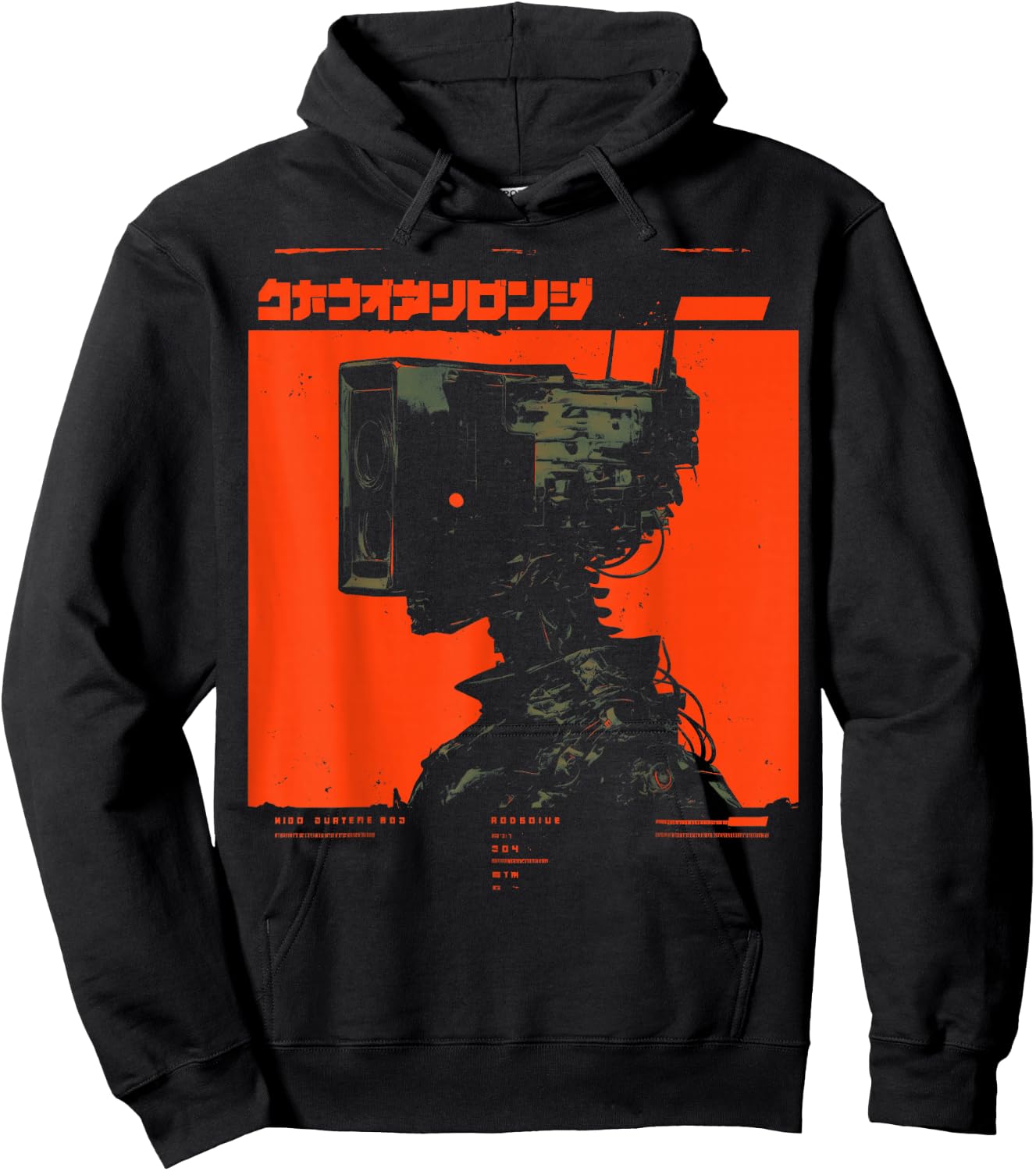 Futuristic Techwear Japanese Cyberpunk Harajuku Horror Punk , black Hoodie - Hoodie | Black