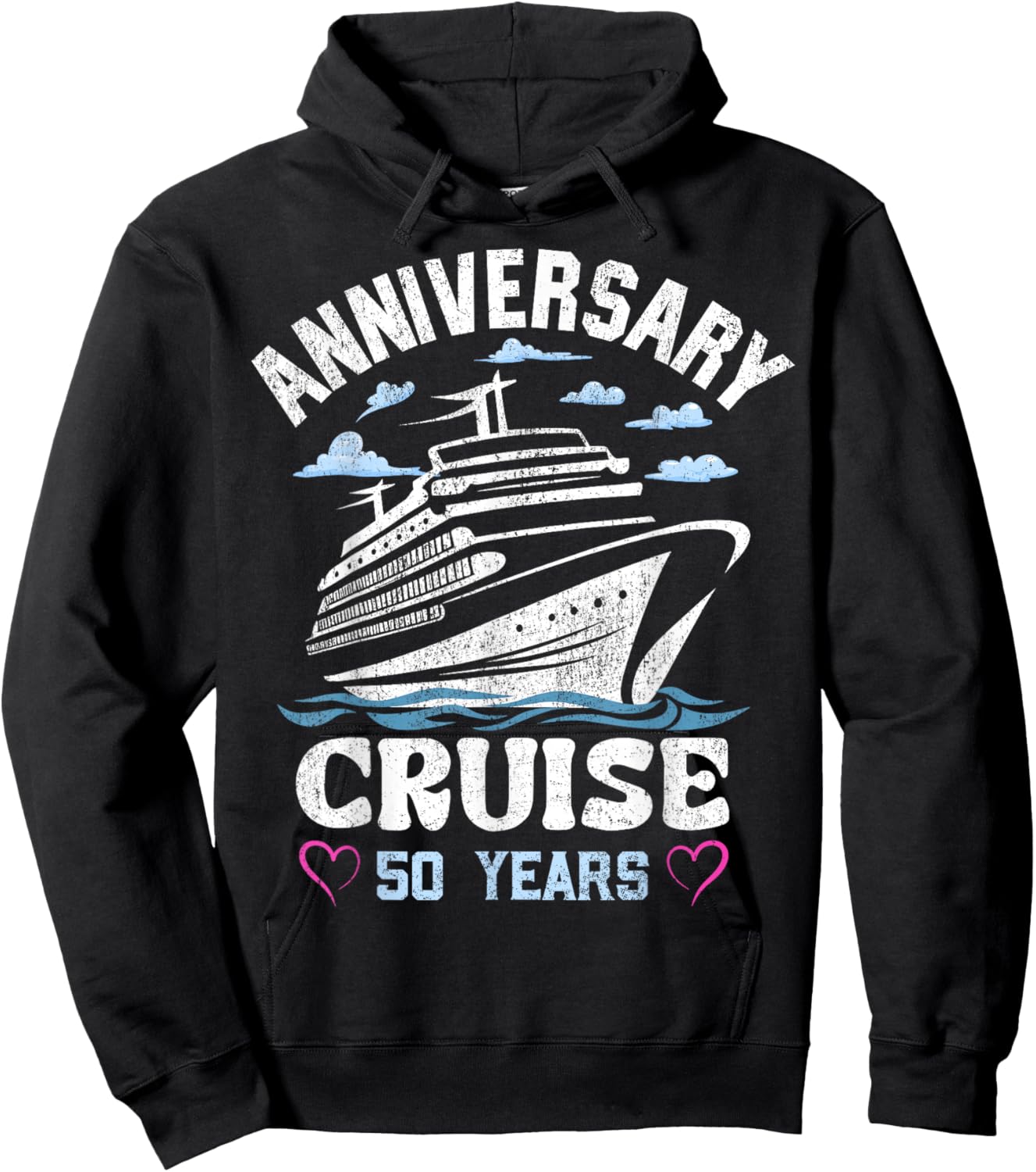 50 Years of Marriage 50th Wedding Anniversary Cruise Hoodie - Hoodie | Black